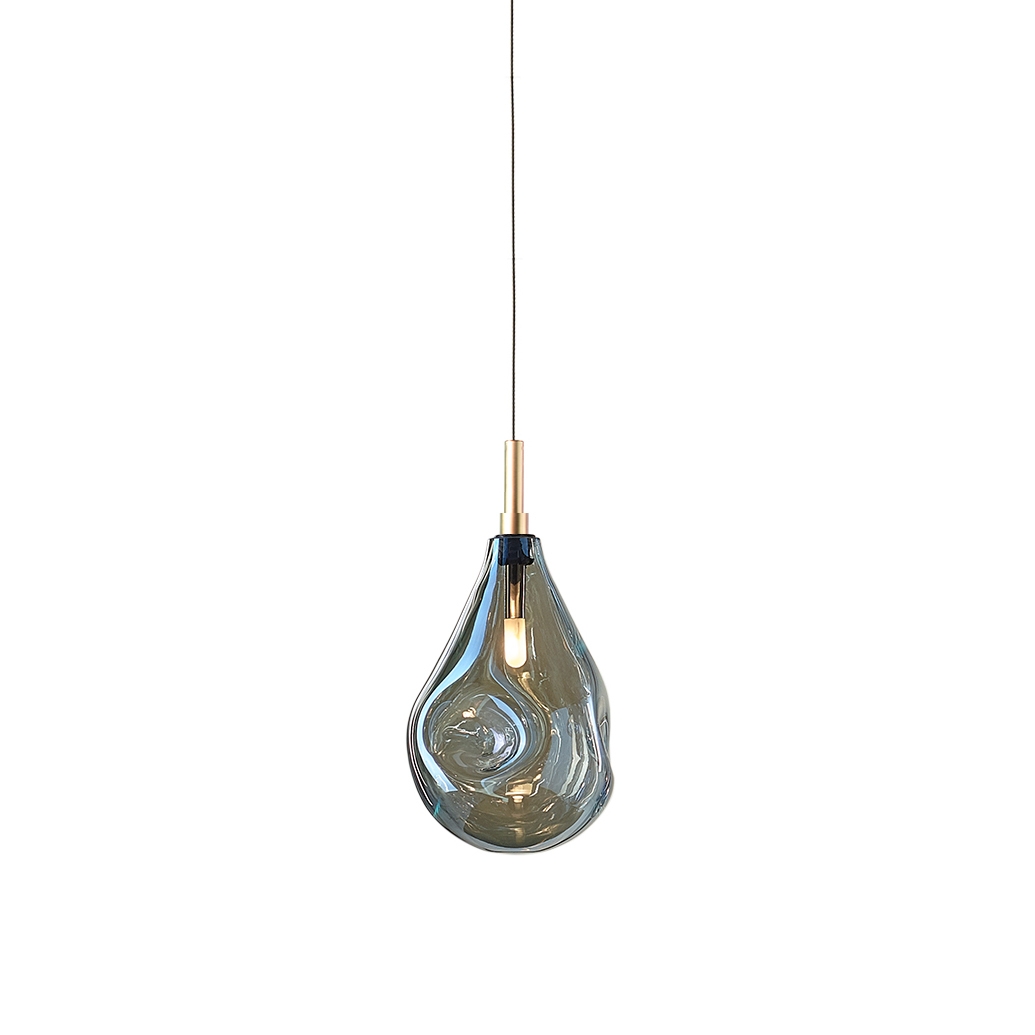 SOAP MINI BLUE, brushed gold fitting