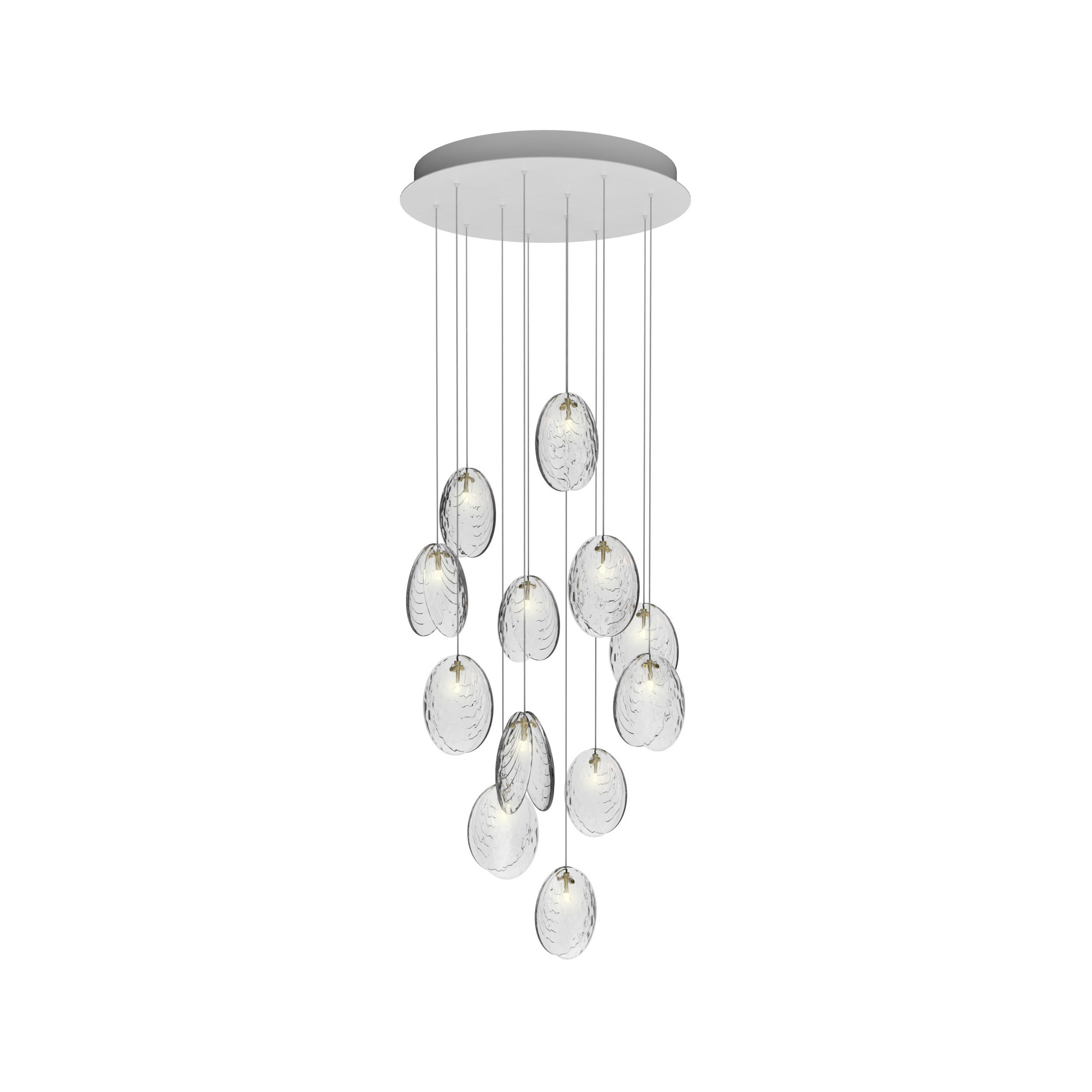 MUSSELS chandelier of 12 pcs