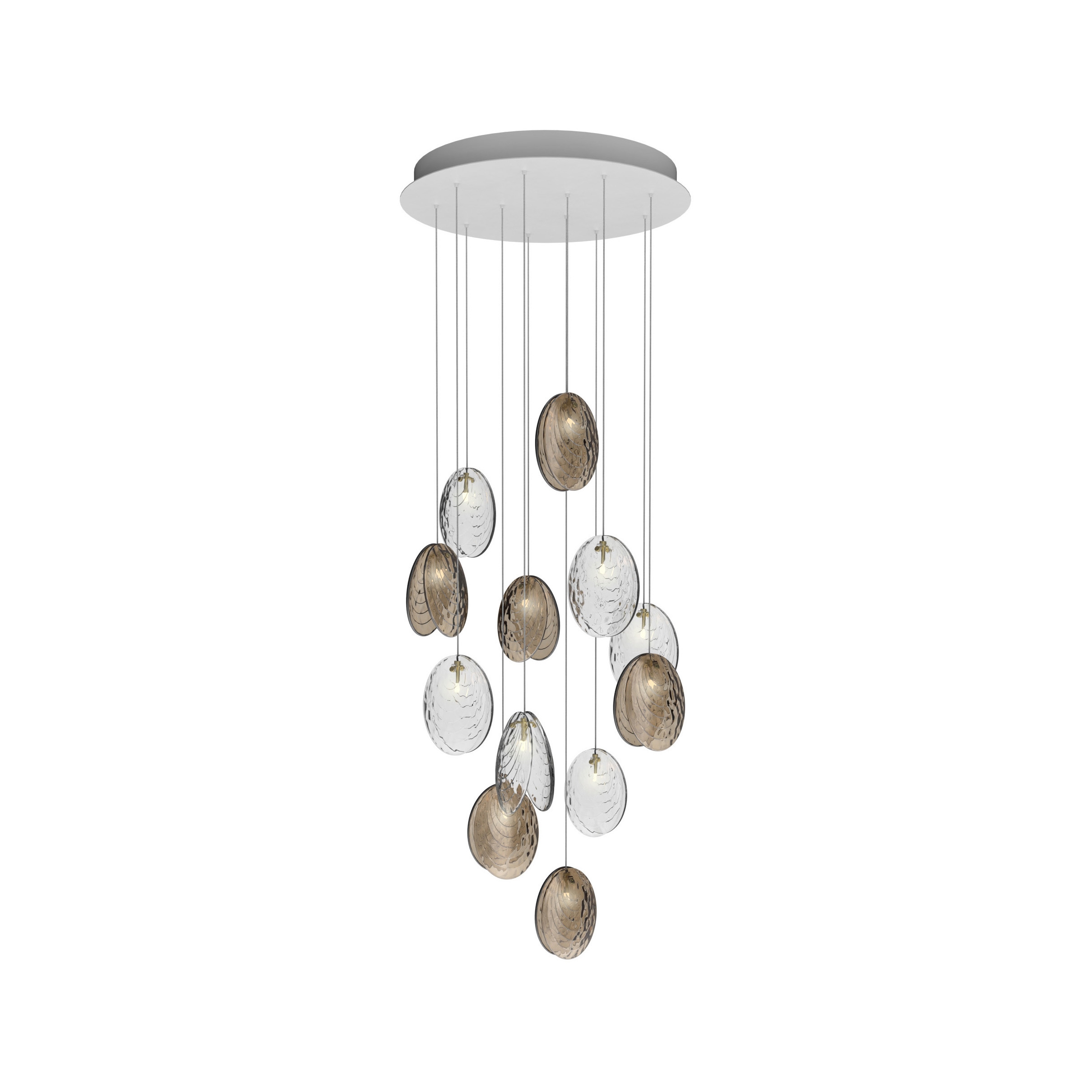 MUSSELS chandelier of 12 pcs