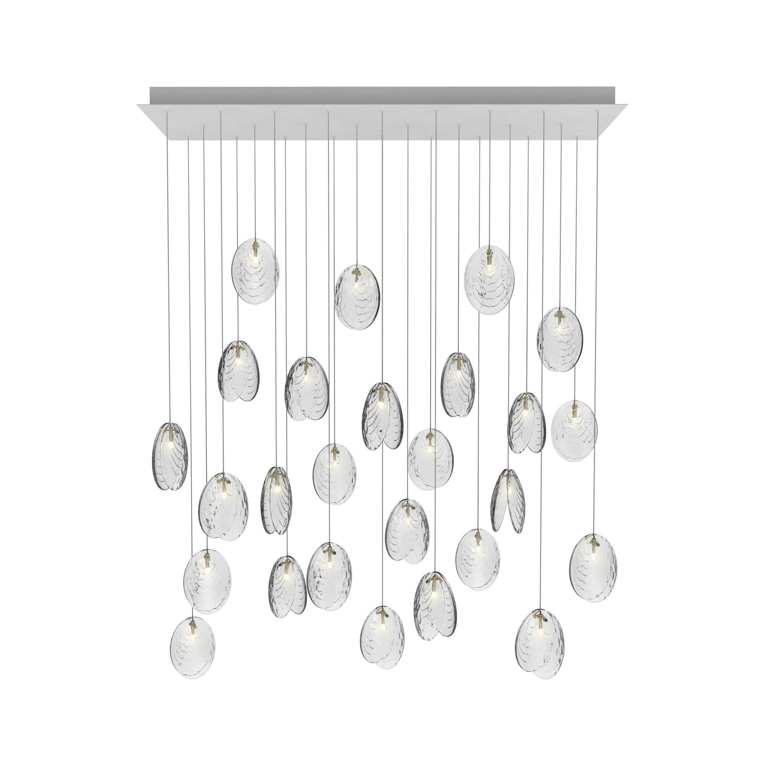 MUSSELS chandelier of 26 pcs rectangular