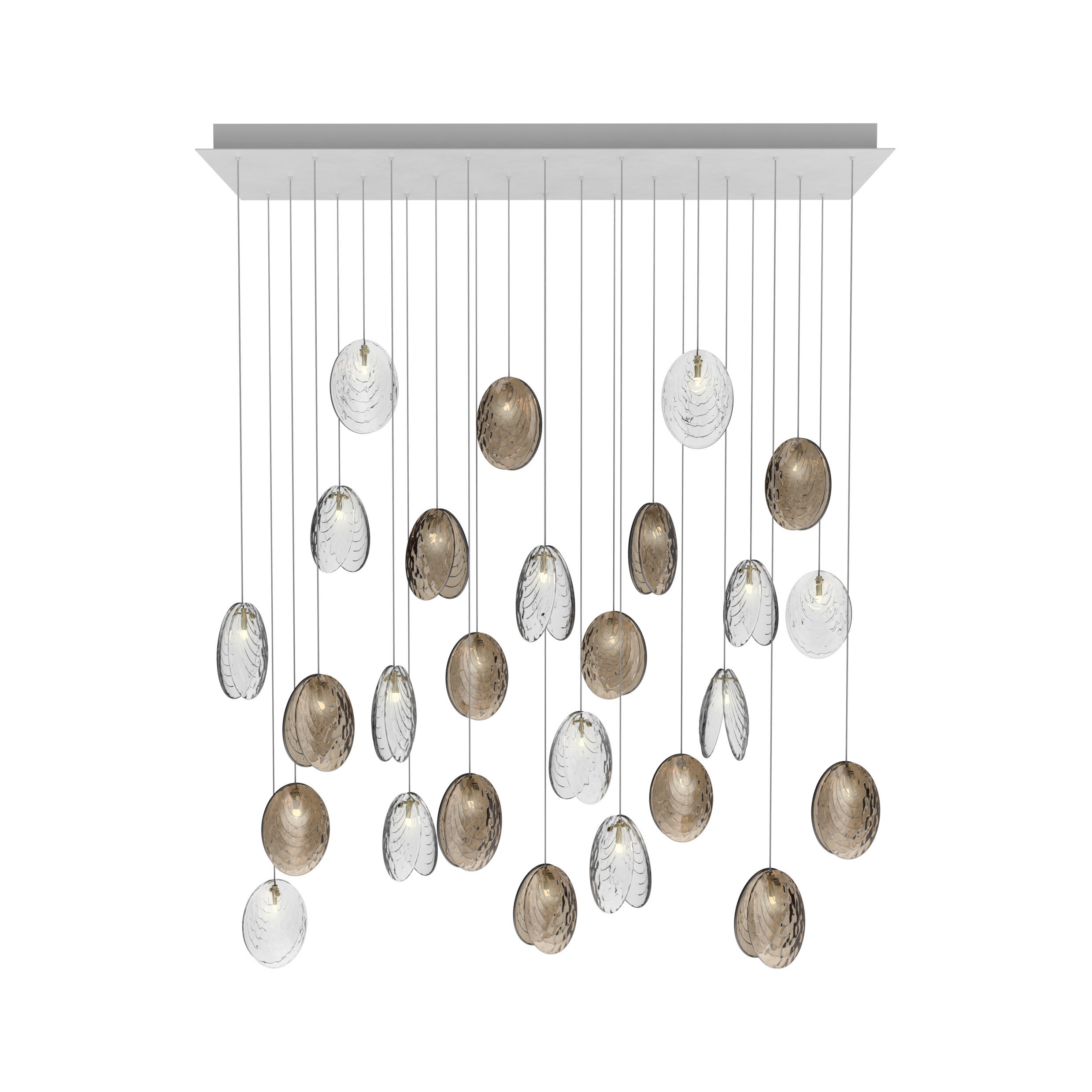 MUSSELS chandelier of 26 pcs rectangular