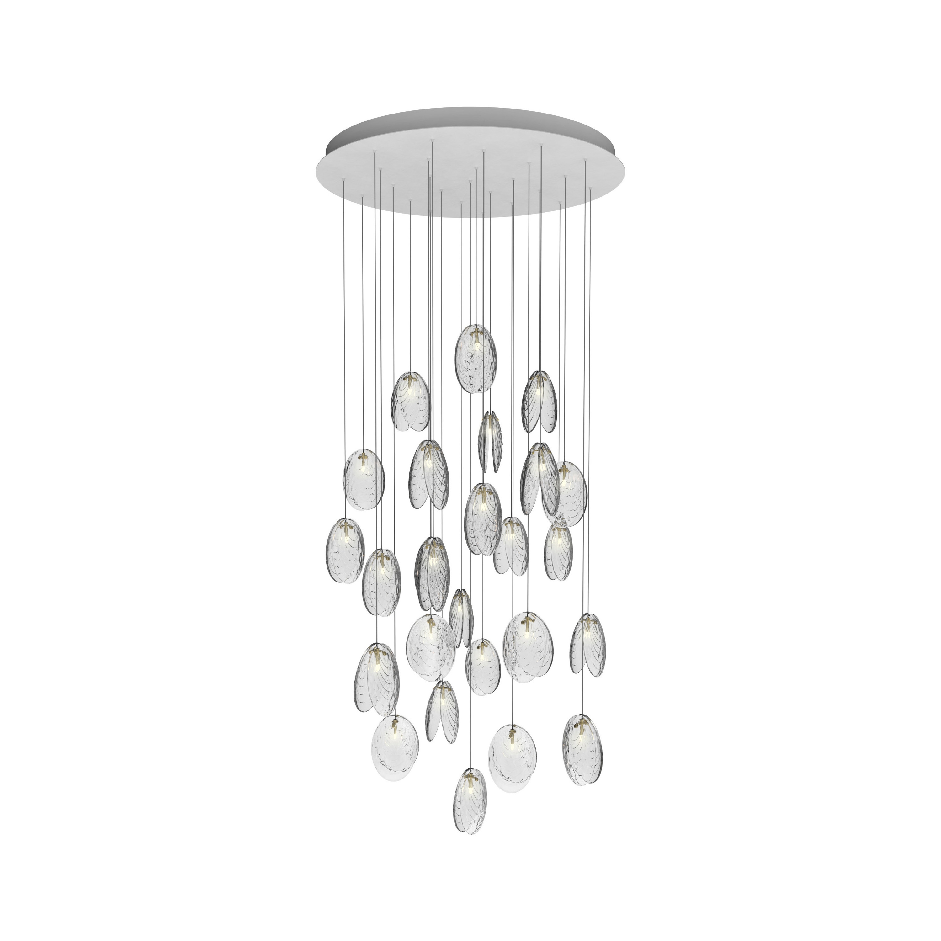 MUSSELS chandelier of 26 pcs round