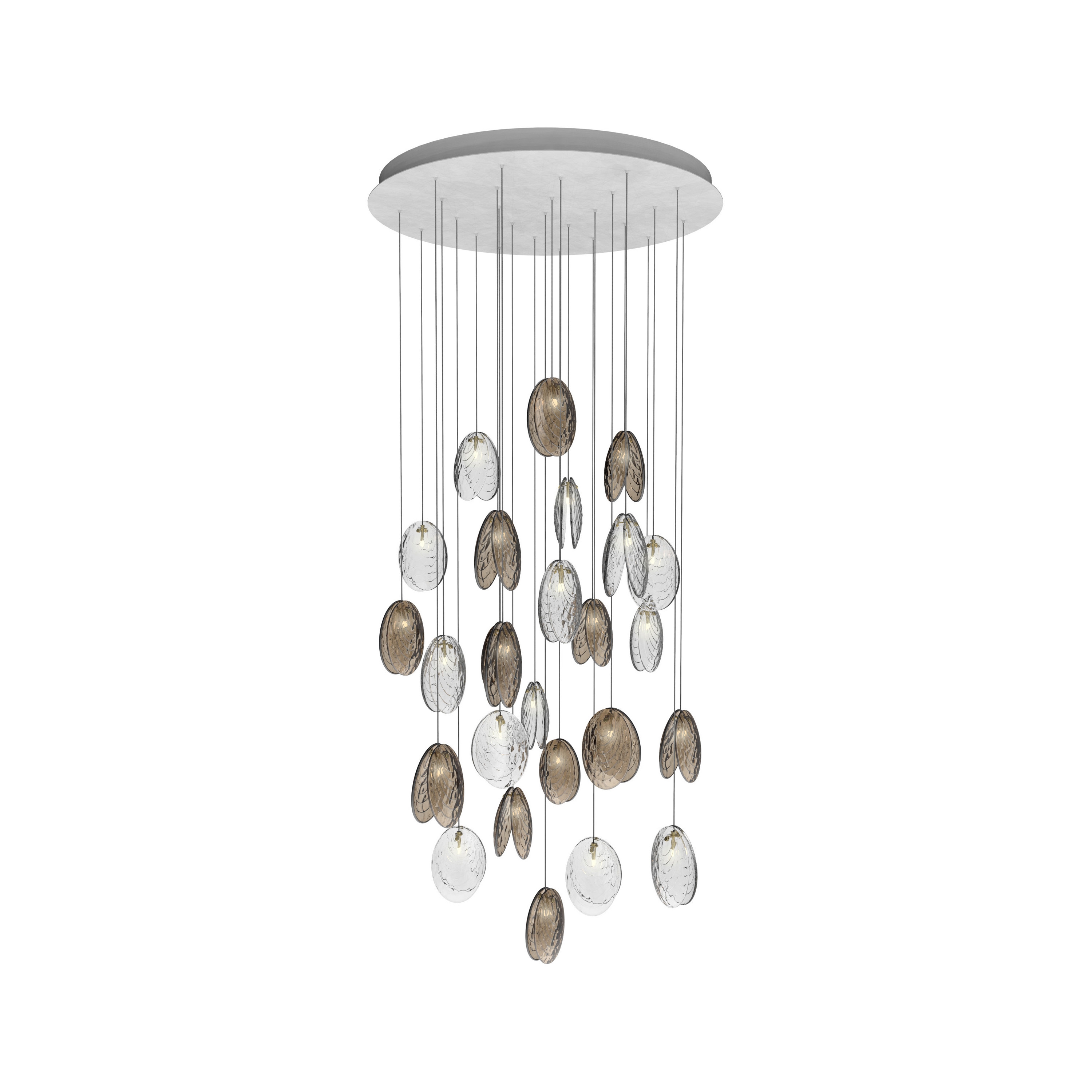MUSSELS chandelier of 26 pcs round