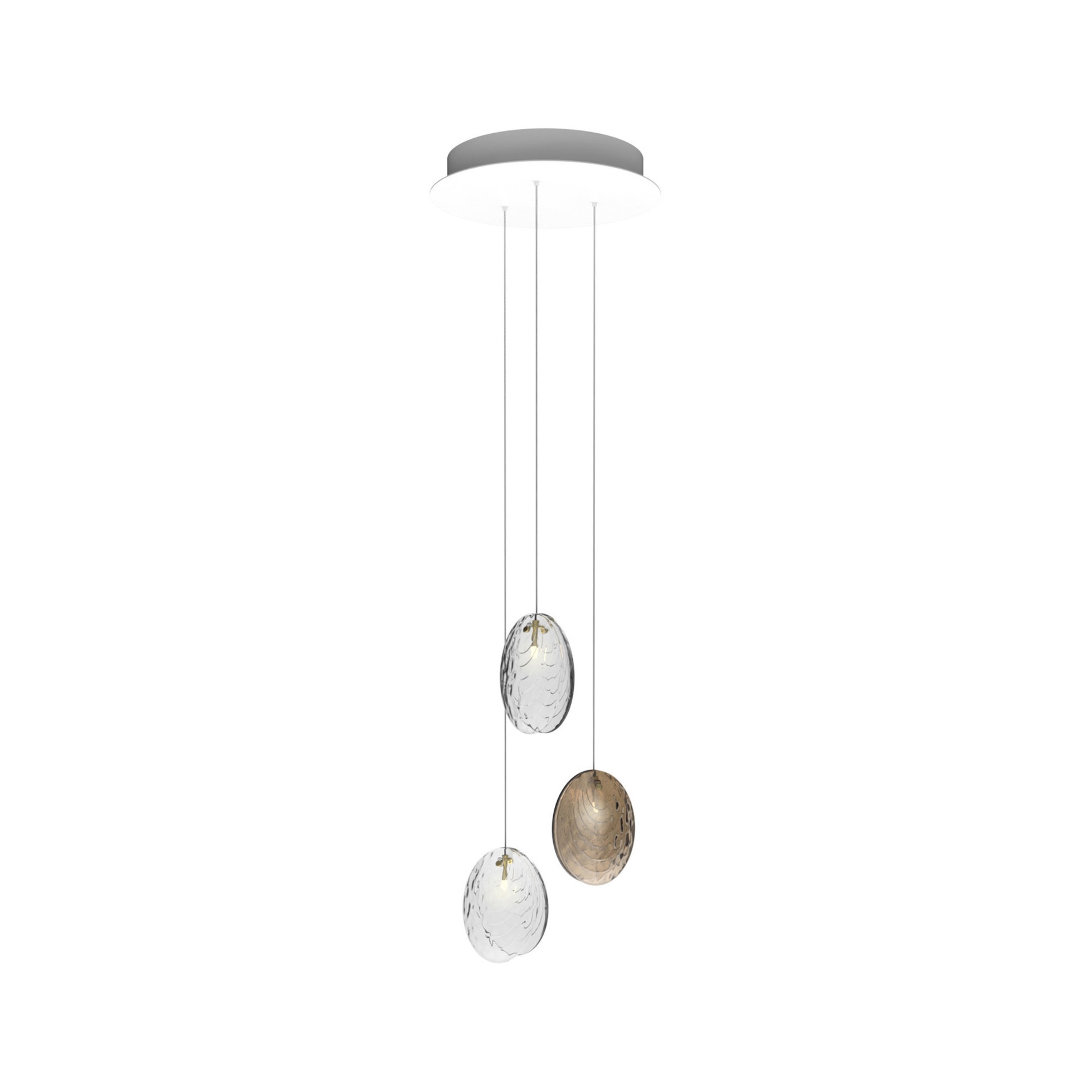 MUSSELS chandelier of 3 pcs