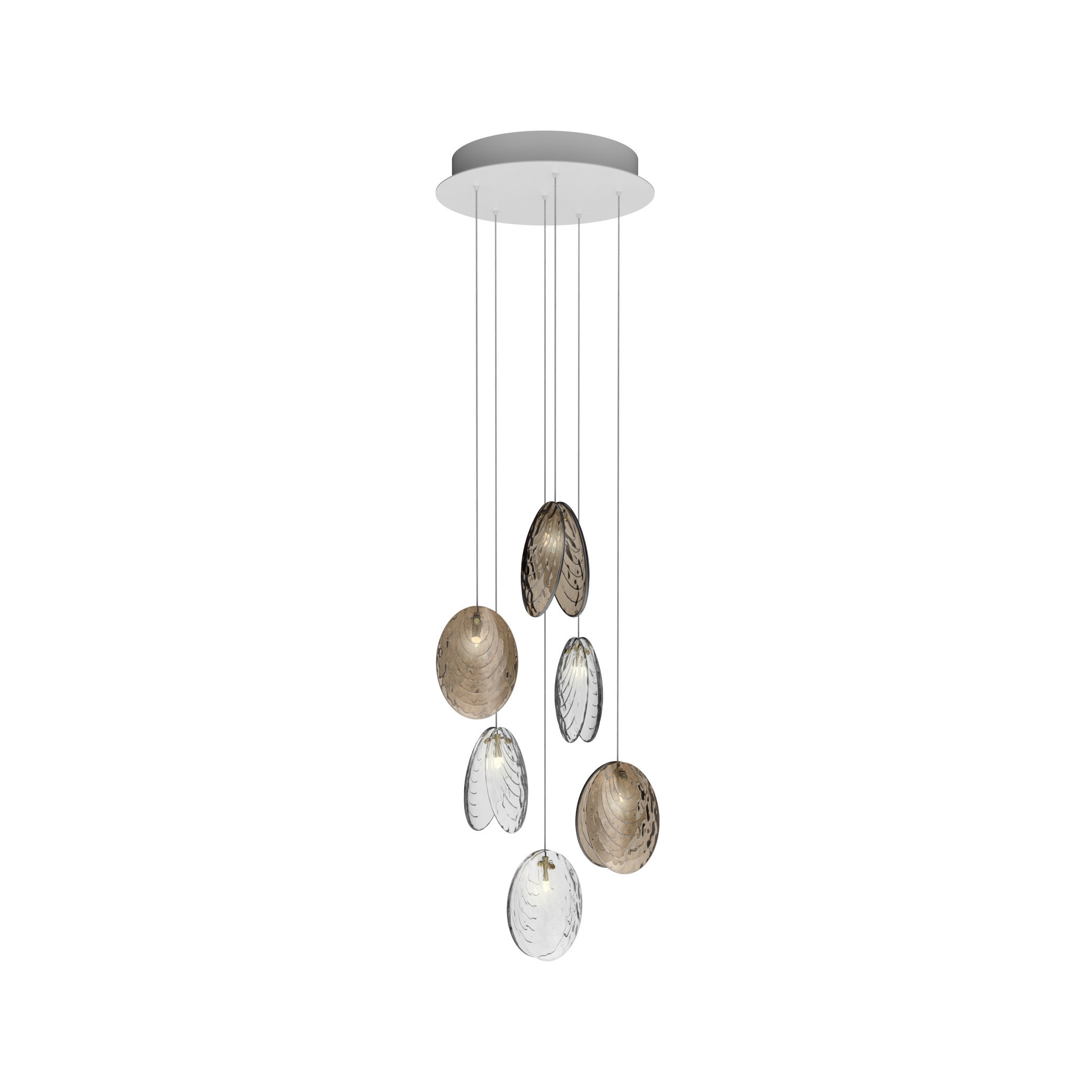 MUSSELS chandelier of 6 pcs
