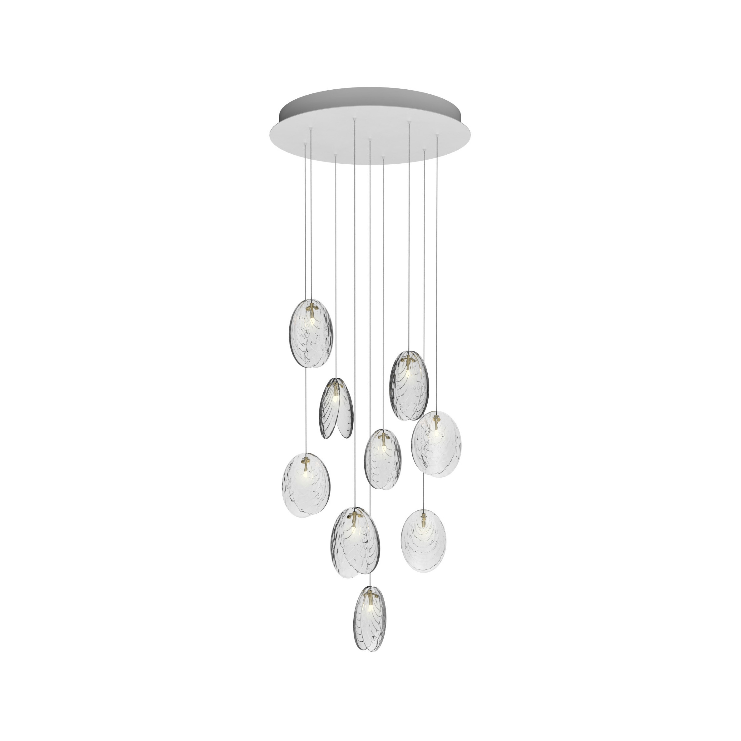 MUSSELS chandelier of 9 pcs
