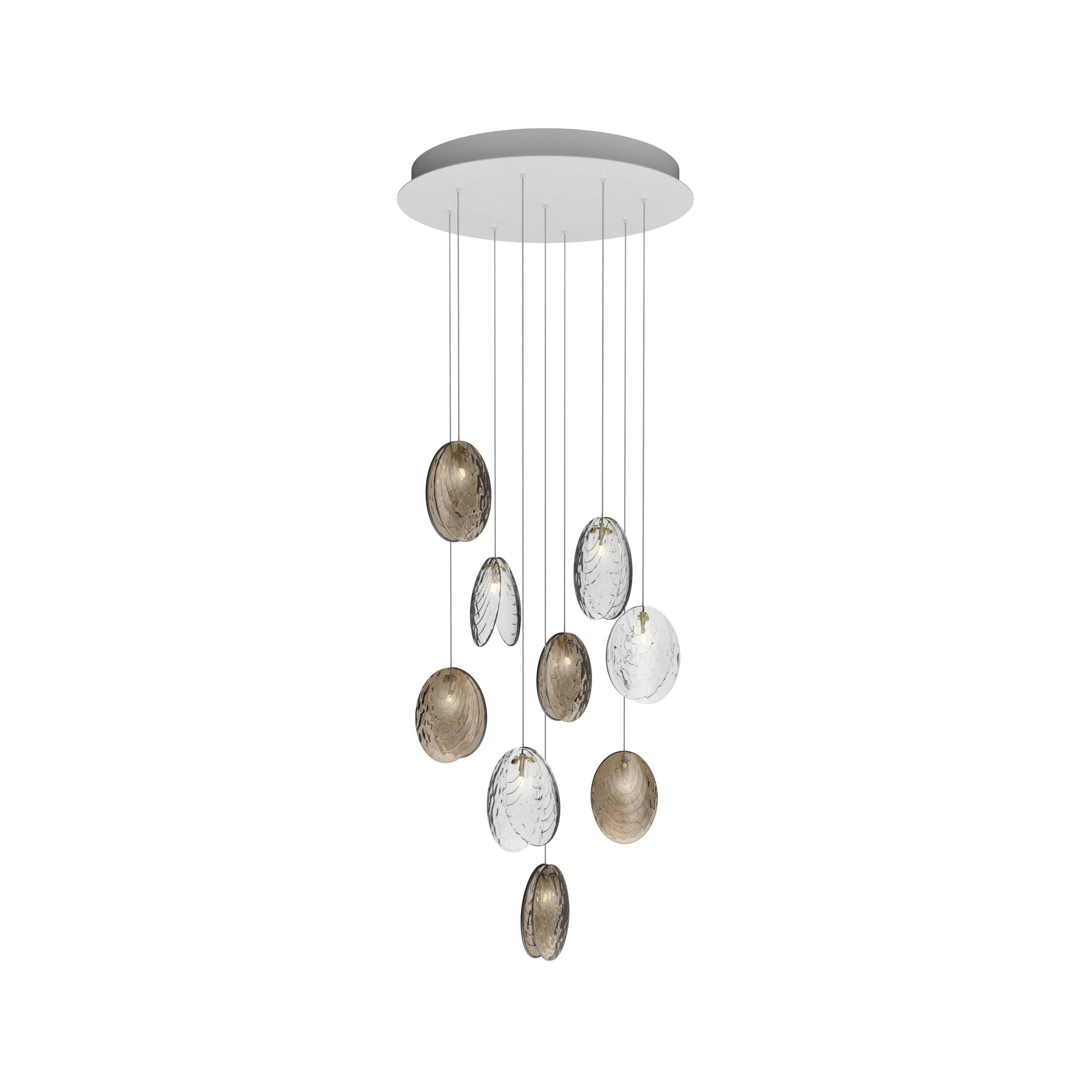 MUSSELS chandelier of 9 pcs