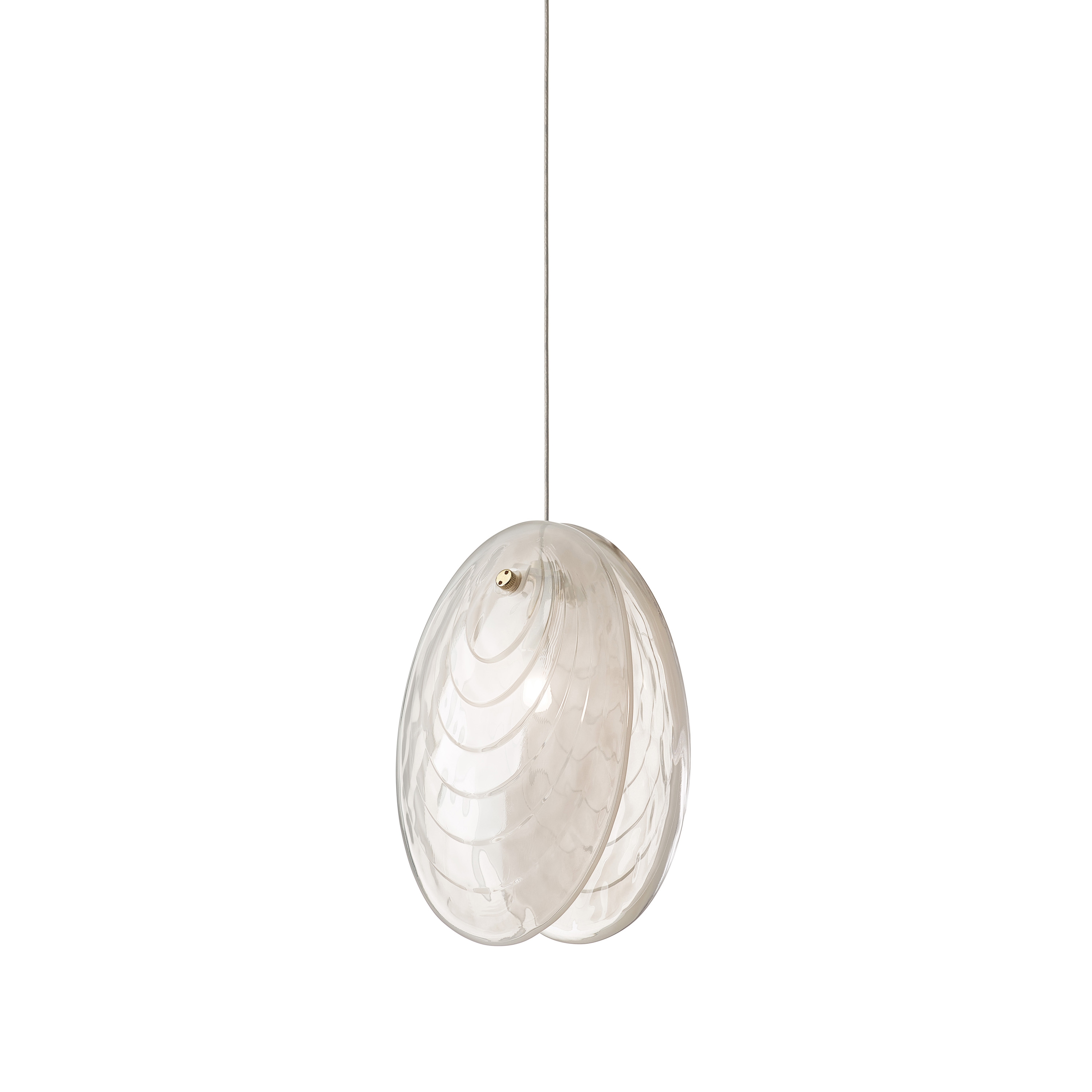 MUSSELS single pendant alabaster brushed gold