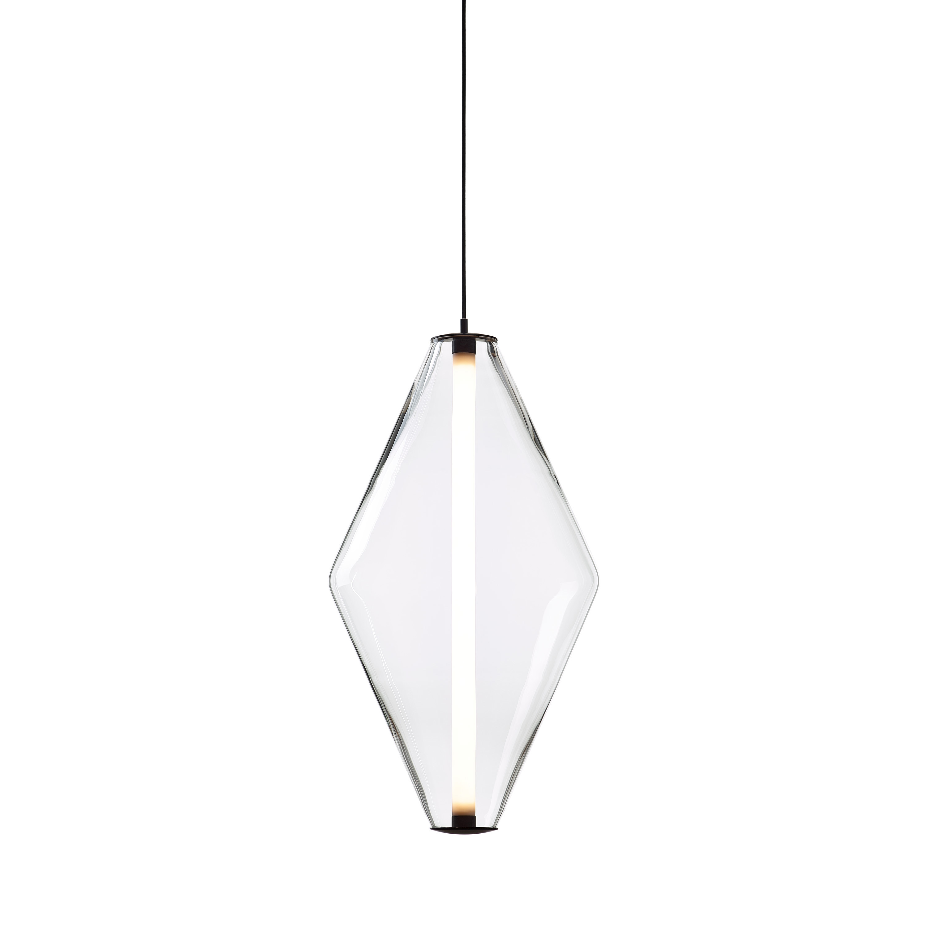BUOY pendant double cone clear/silver