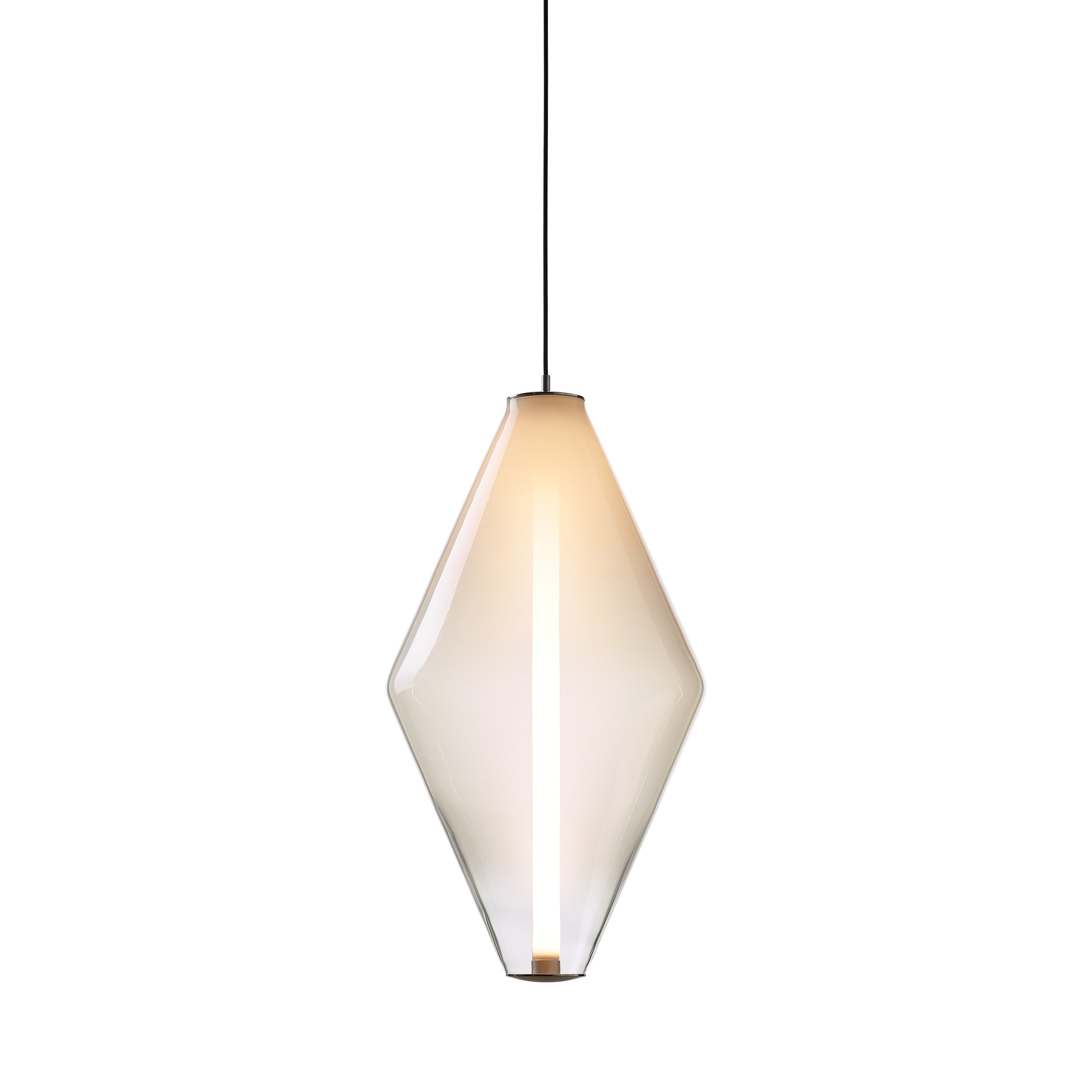 BUOY pendant double cone white/silver