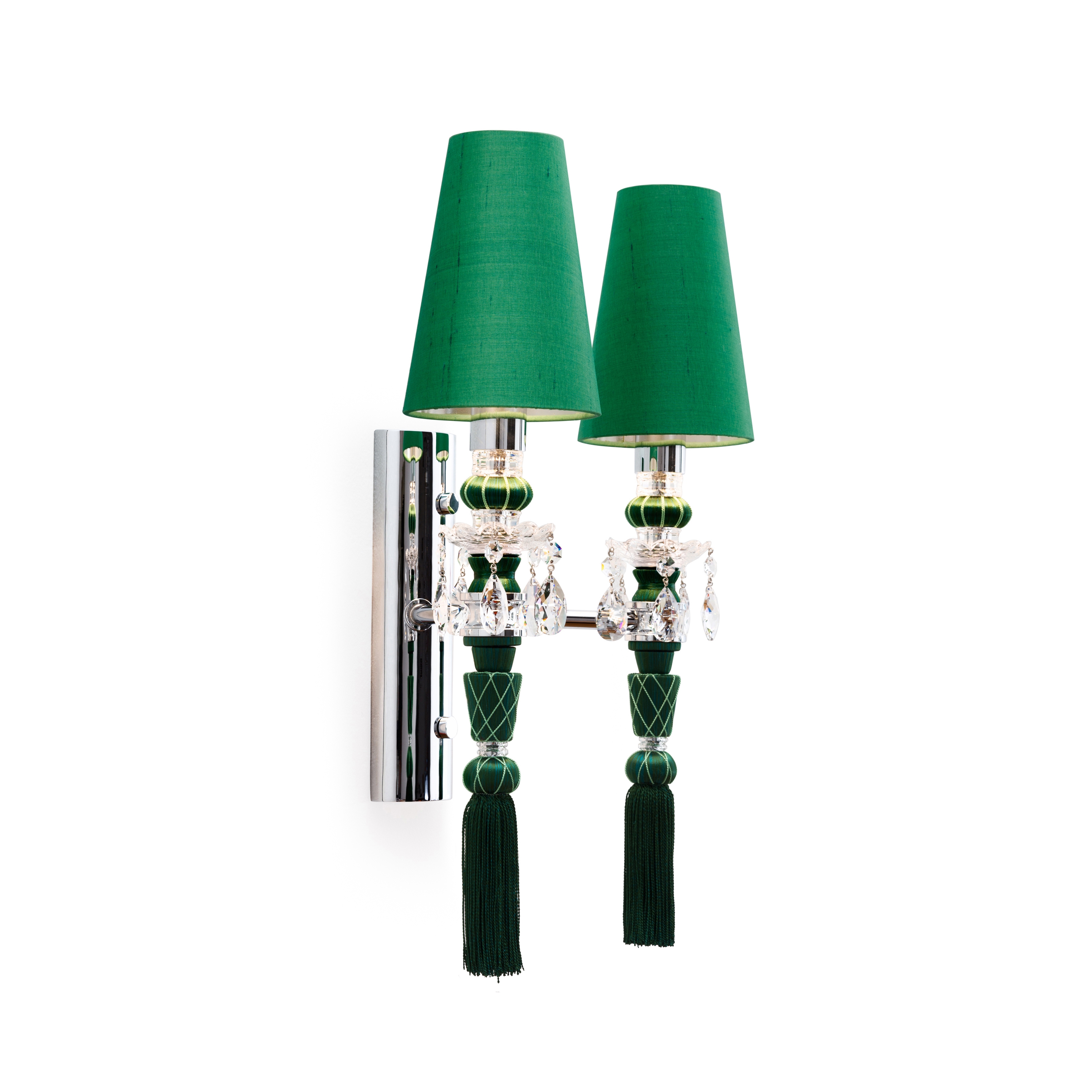 Lula Wall Light Double Passement Pompon Silk Shade