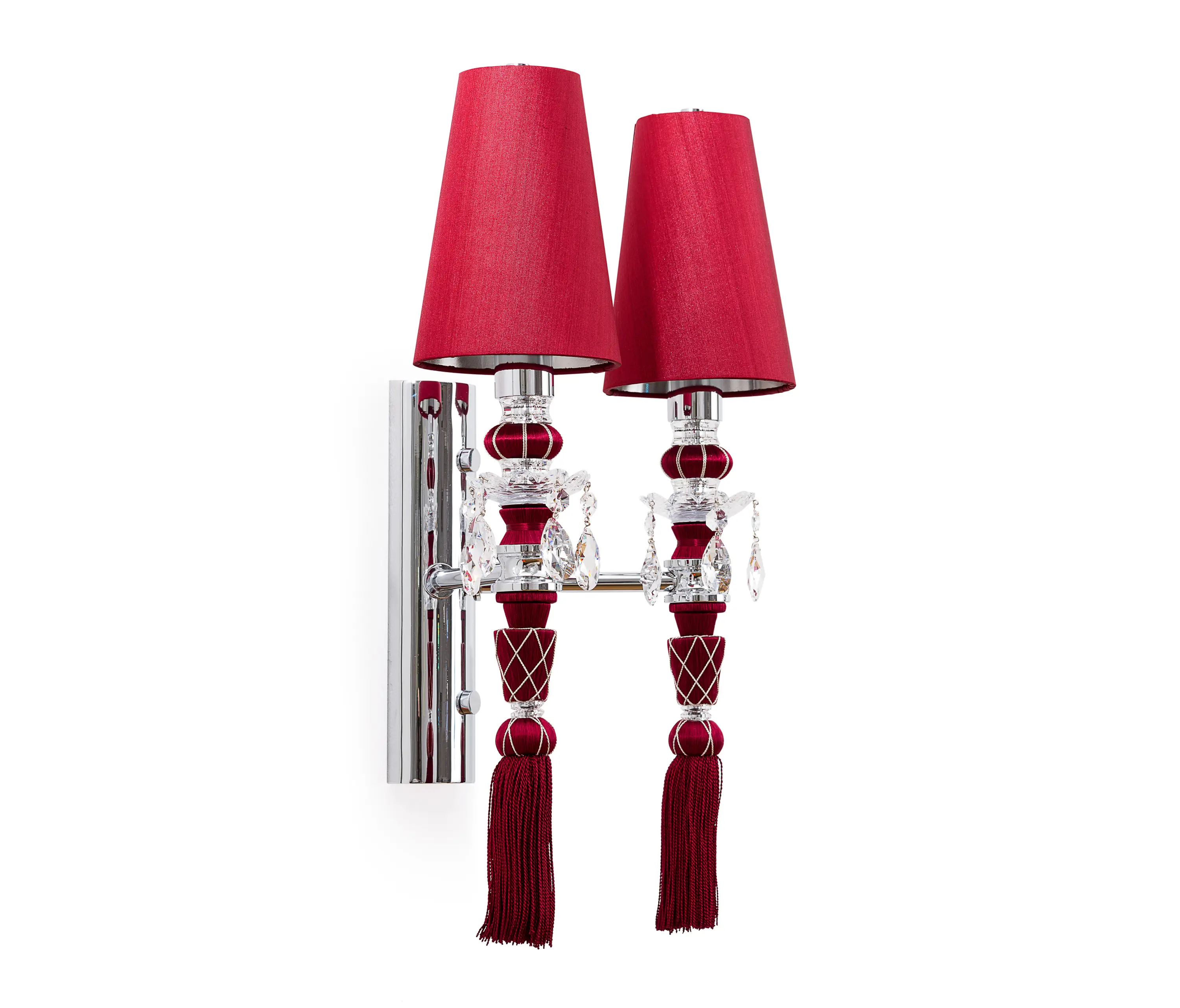 Windfall - Lula Wall Light Double Passement Pompon Silk Shade