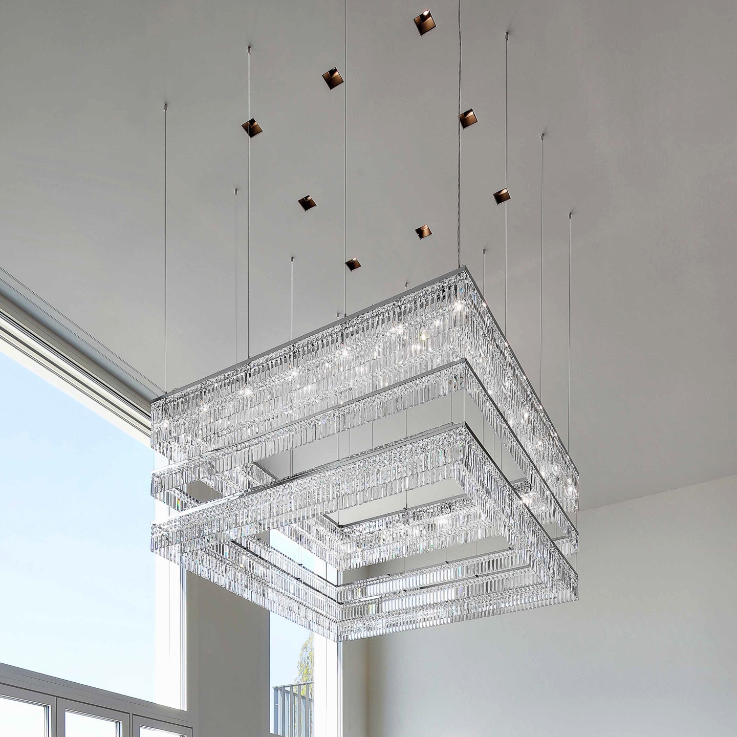 Display product Bespoke Chandelier "Floating Tiers" from manufacturer Windfall