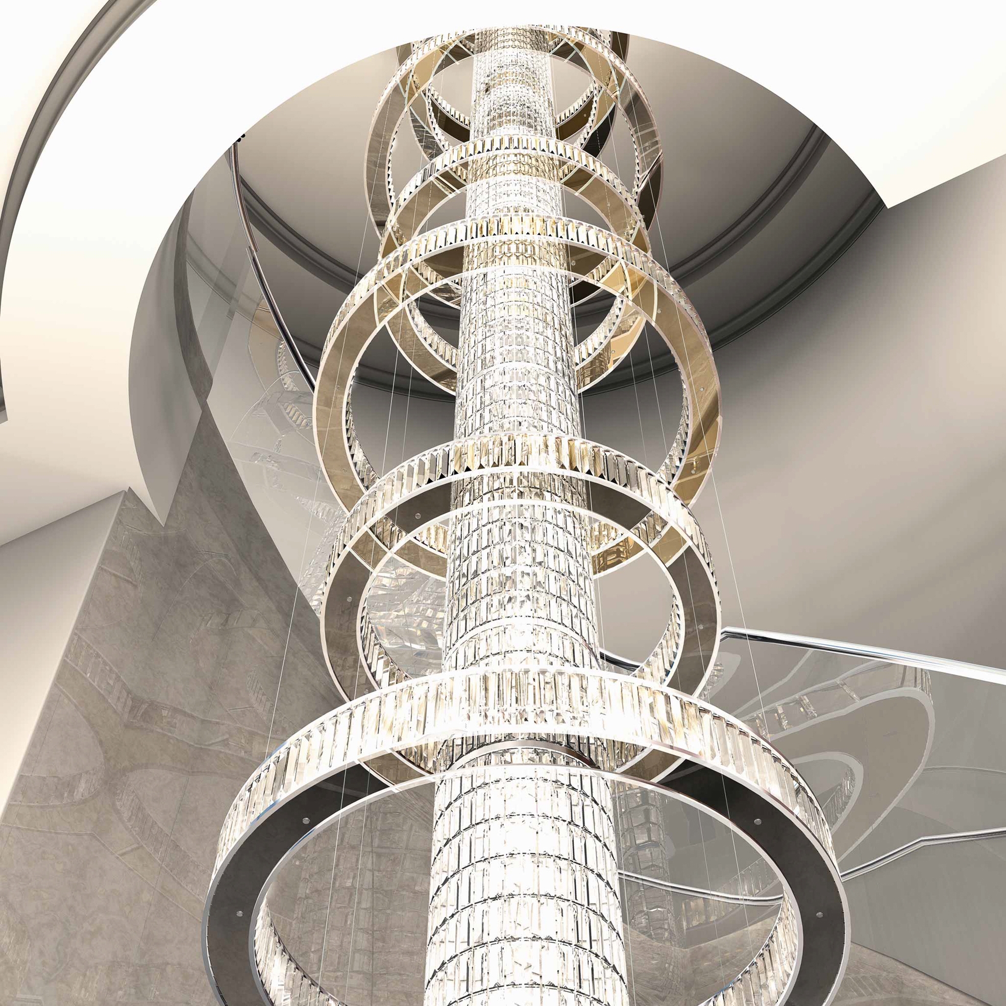 Display product Bespoke Chandelier "Jewel Special" Staircase from manufacturer Windfall