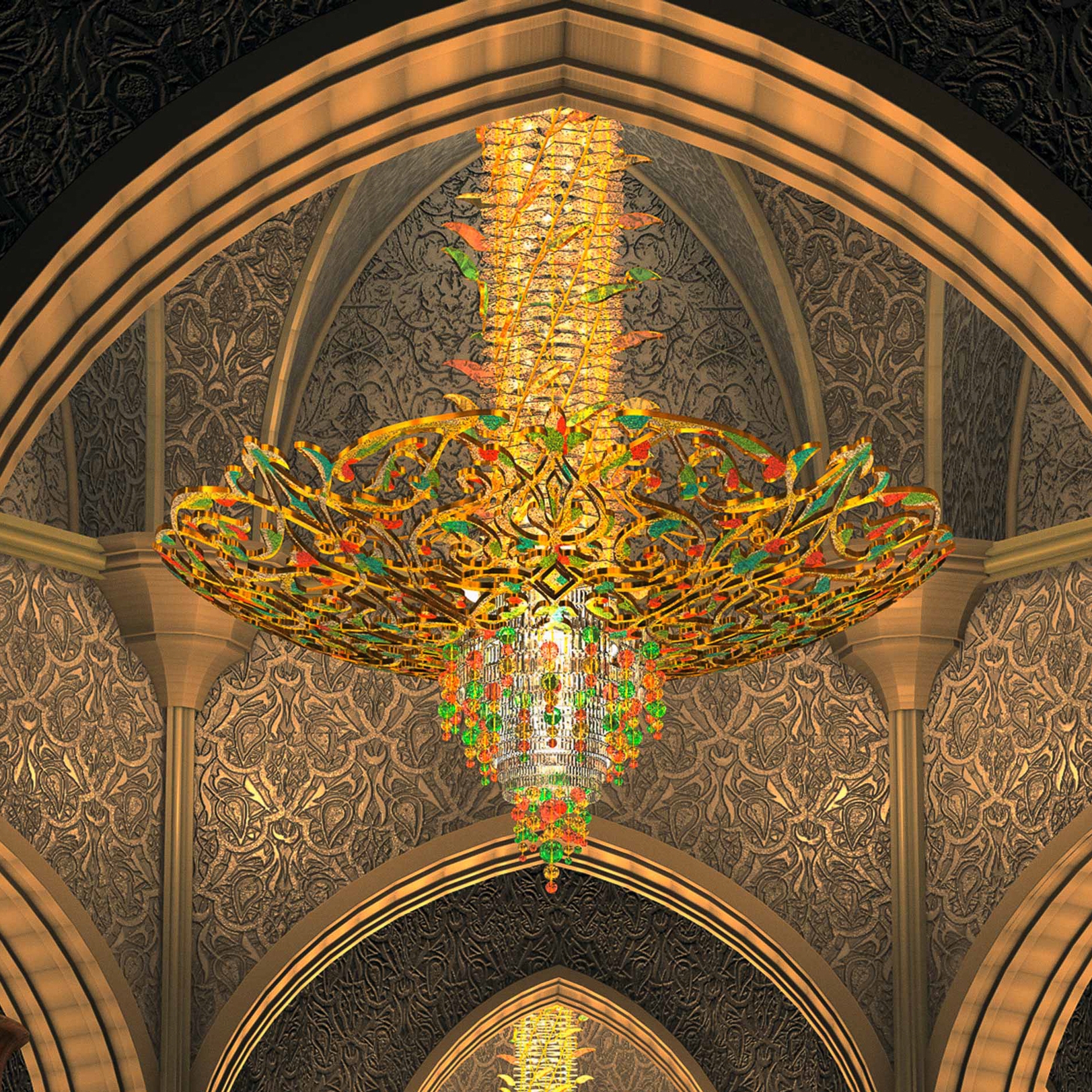 Display product Bespoke Chandelier "Sheikh Zayed Grand Mosque" from manufacturer Windfall