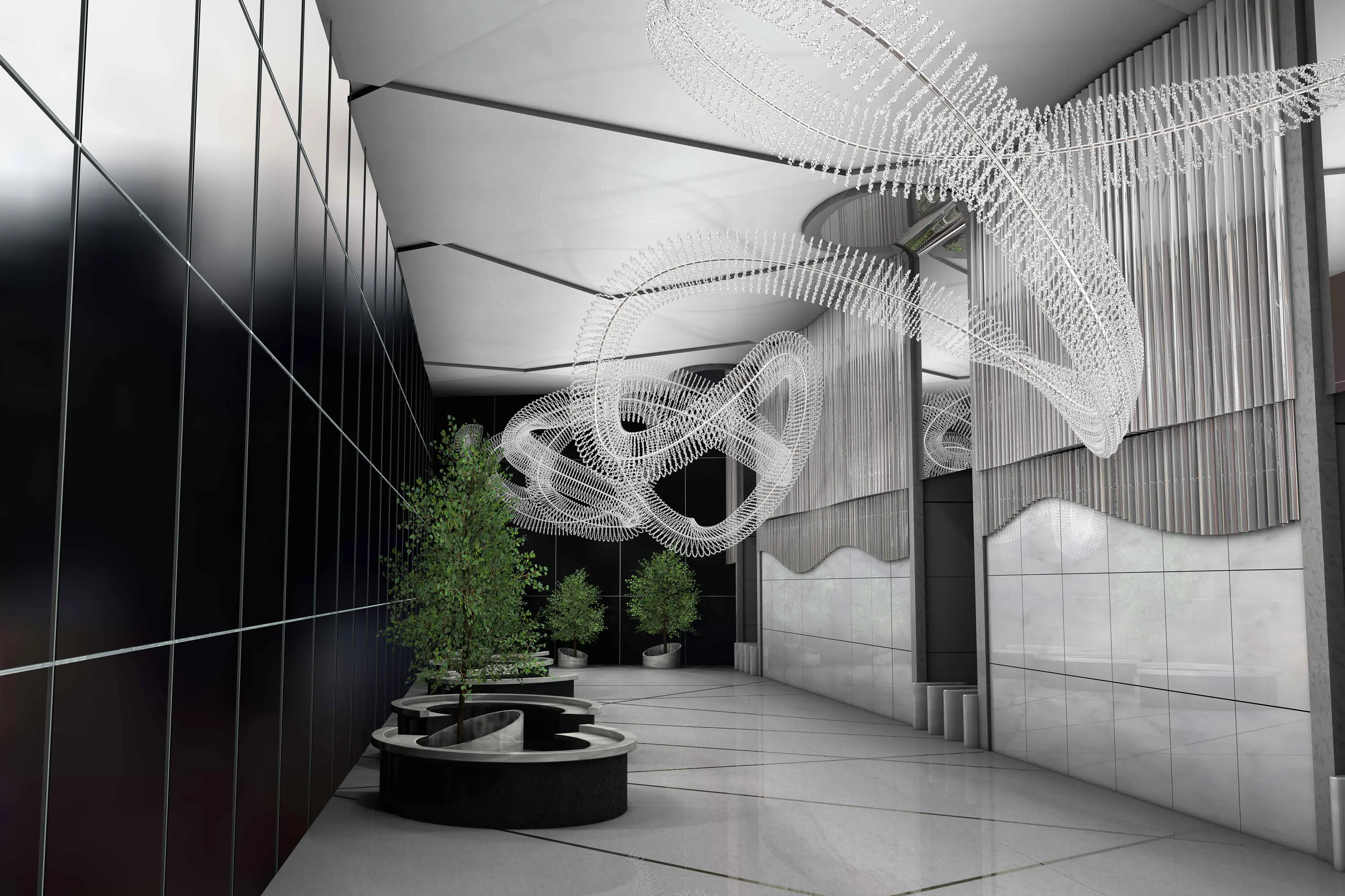 Windfall - Bespoke Chandelier "Ribbon"
