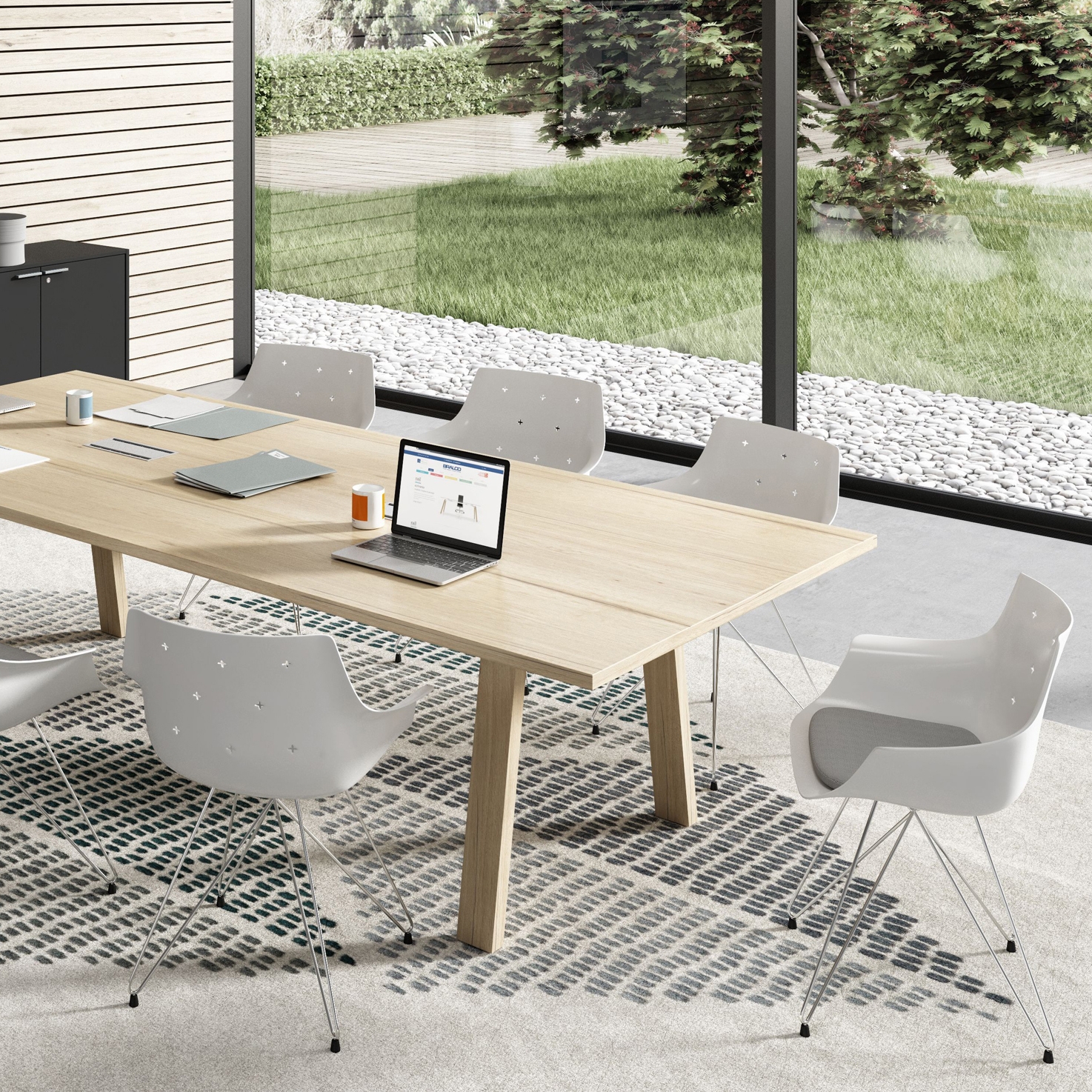 Produkt Take Off Country contract table in melamine, oak finish des Herstellers Bralco anzeigen