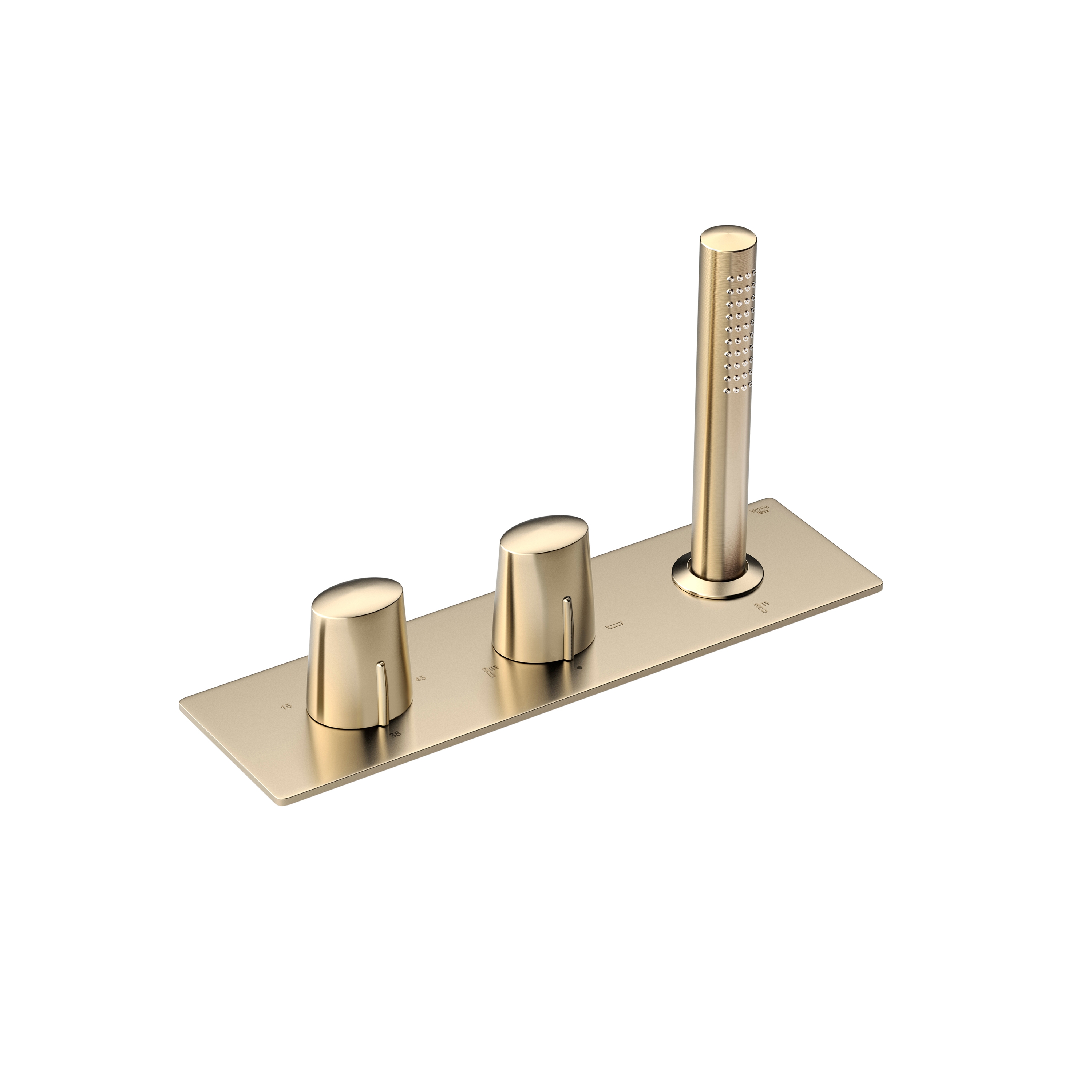 FAUCETS | Thermostatic bath mixer with handshower for other bathtubs | Greige