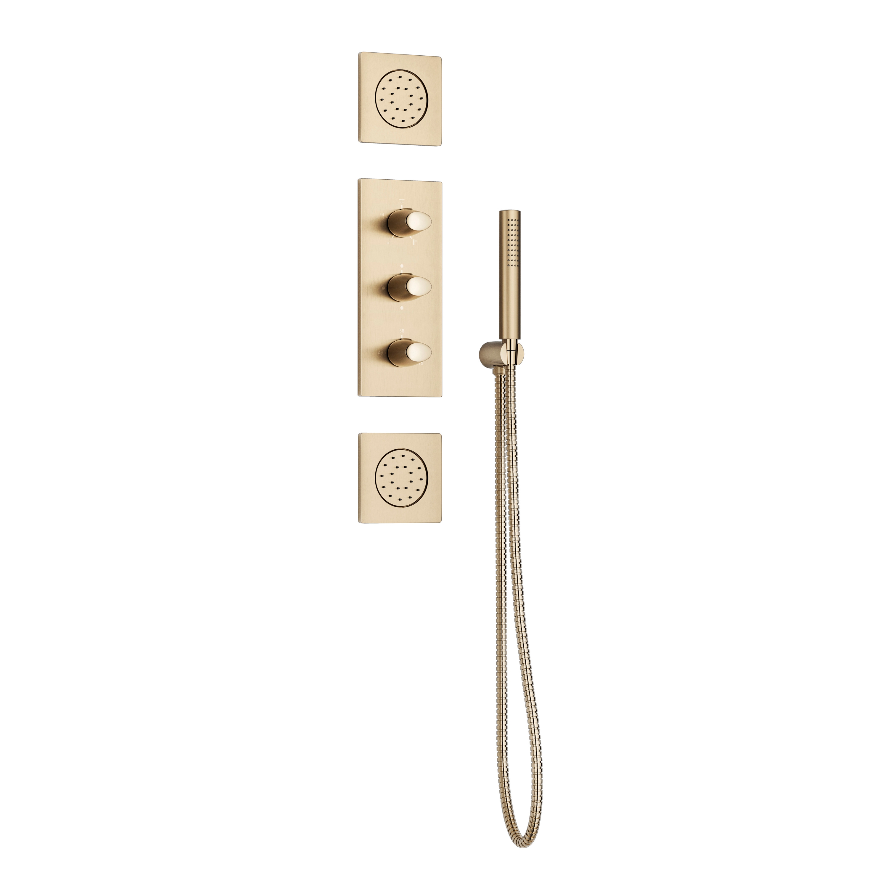 FAUCETS | Built-in thermostatic shower mixer with 5 functions including handshower and 2 shower jets | Greige