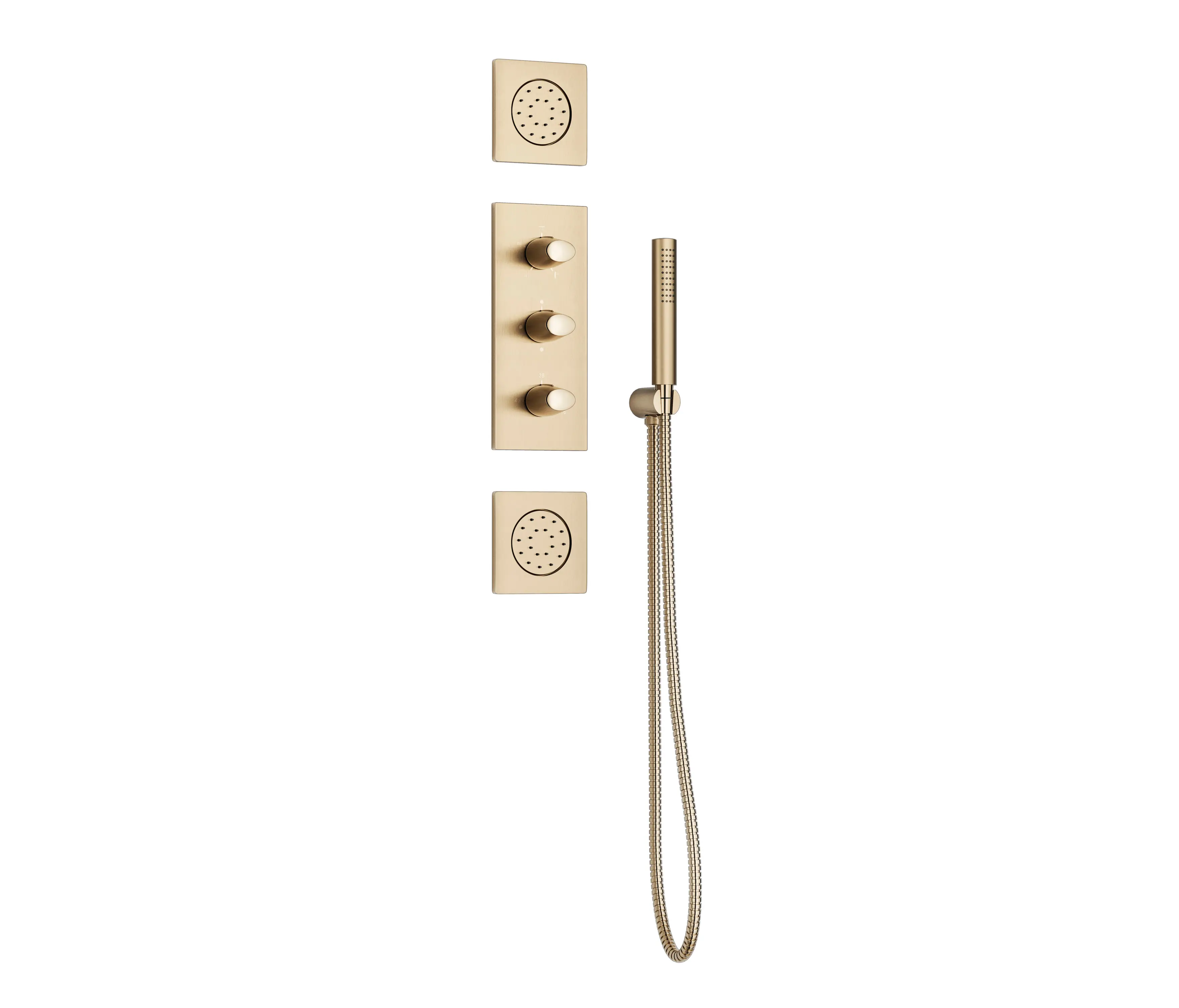 Armani Roca - FAUCETS | Built-in thermostatic shower mixer with 5 functions including handshower and 2 shower jets | Greige