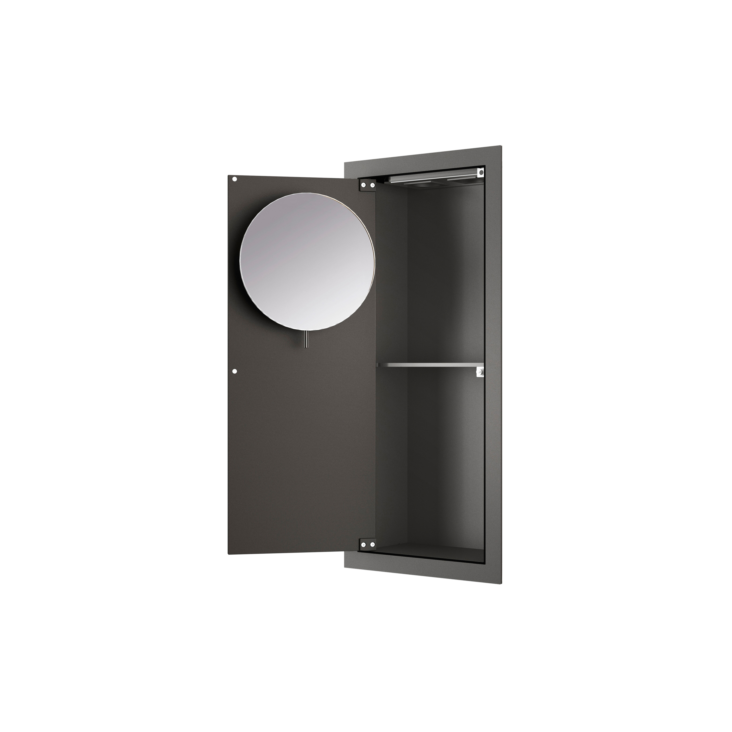FURNITURE | Built-in cabinet with magnifying mirror | Nero