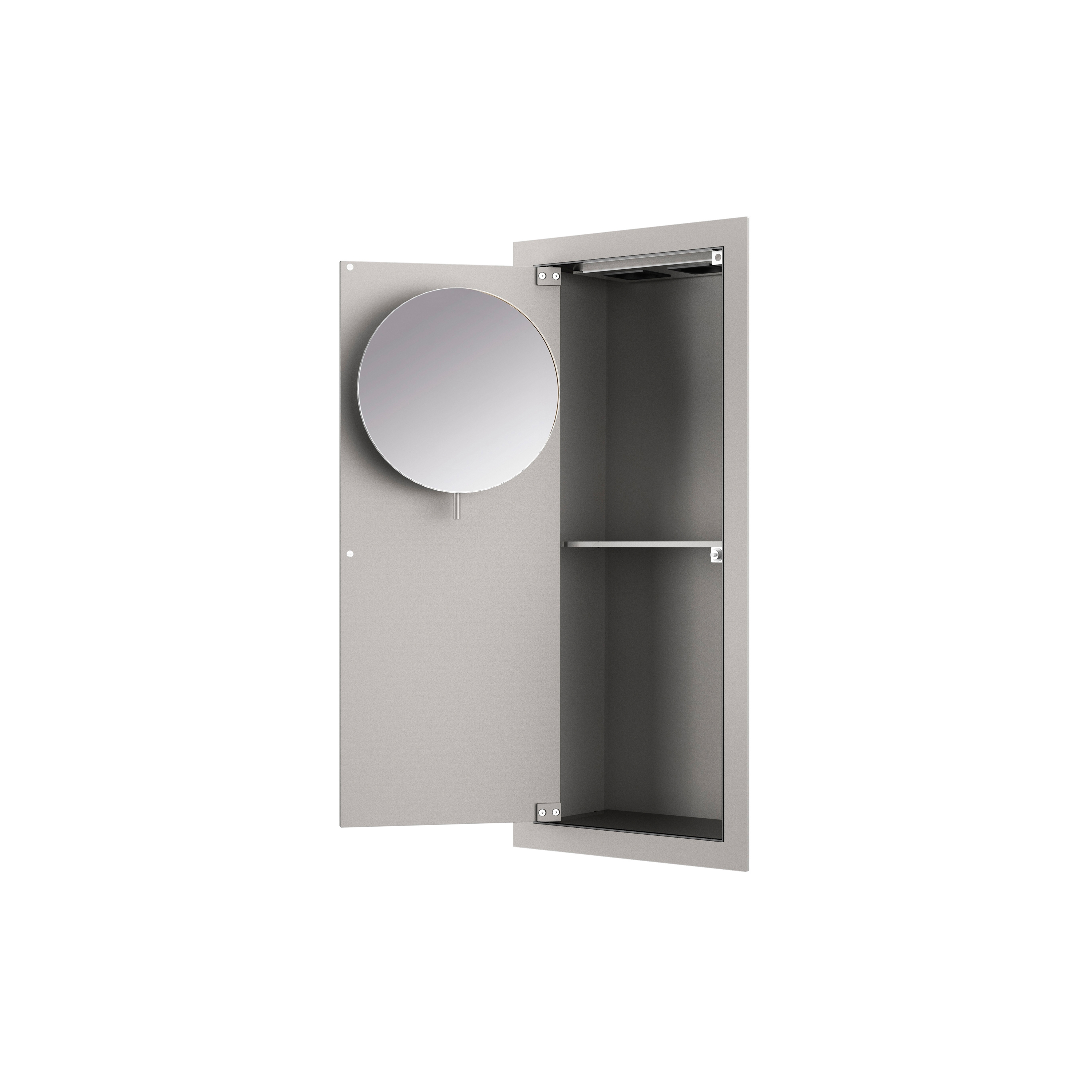 FURNITURE | Built-in cabinet with magnifying mirror | Silver