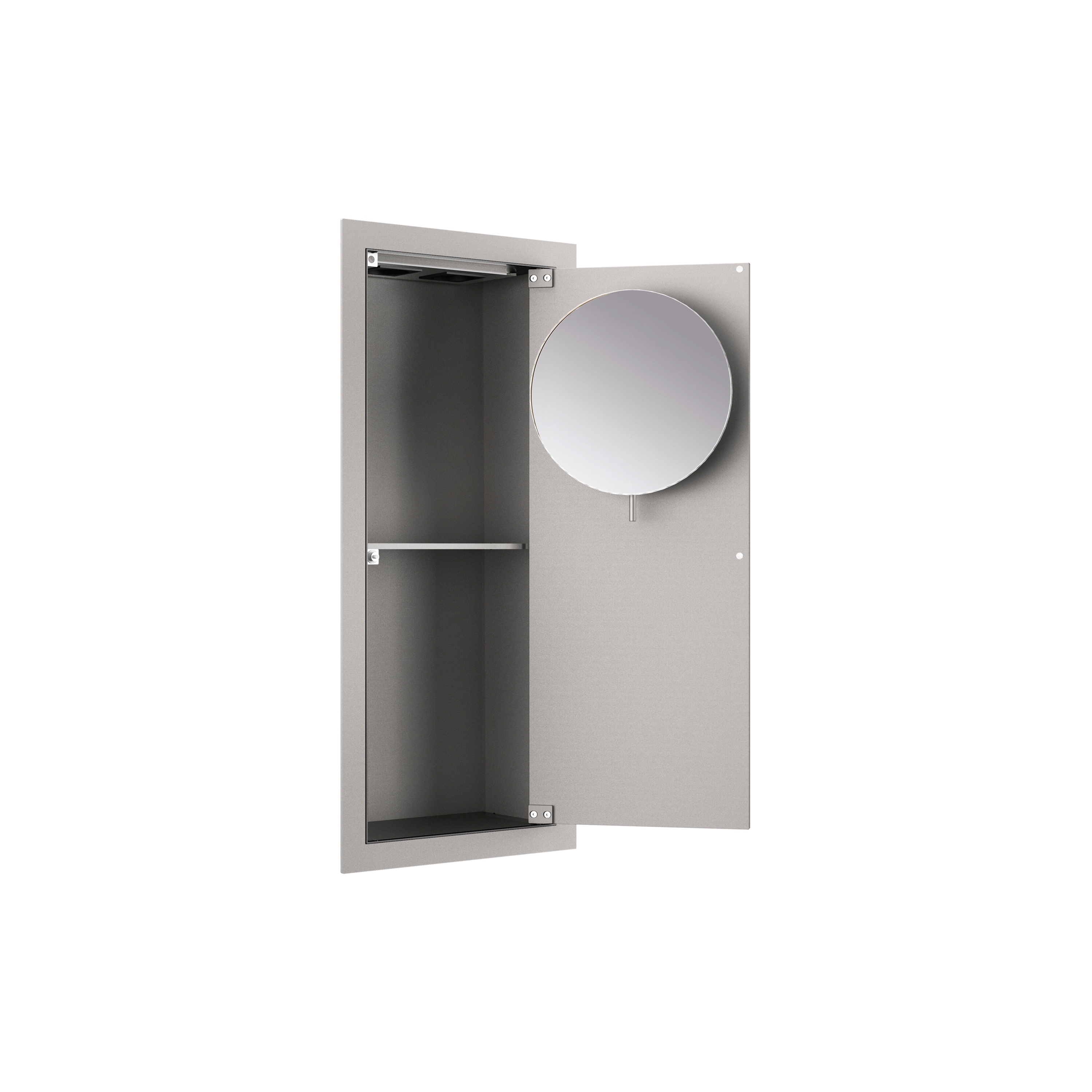 MUEBLES DE BAÑO | Armario empotrado vertical con espejo de aumento | Silver