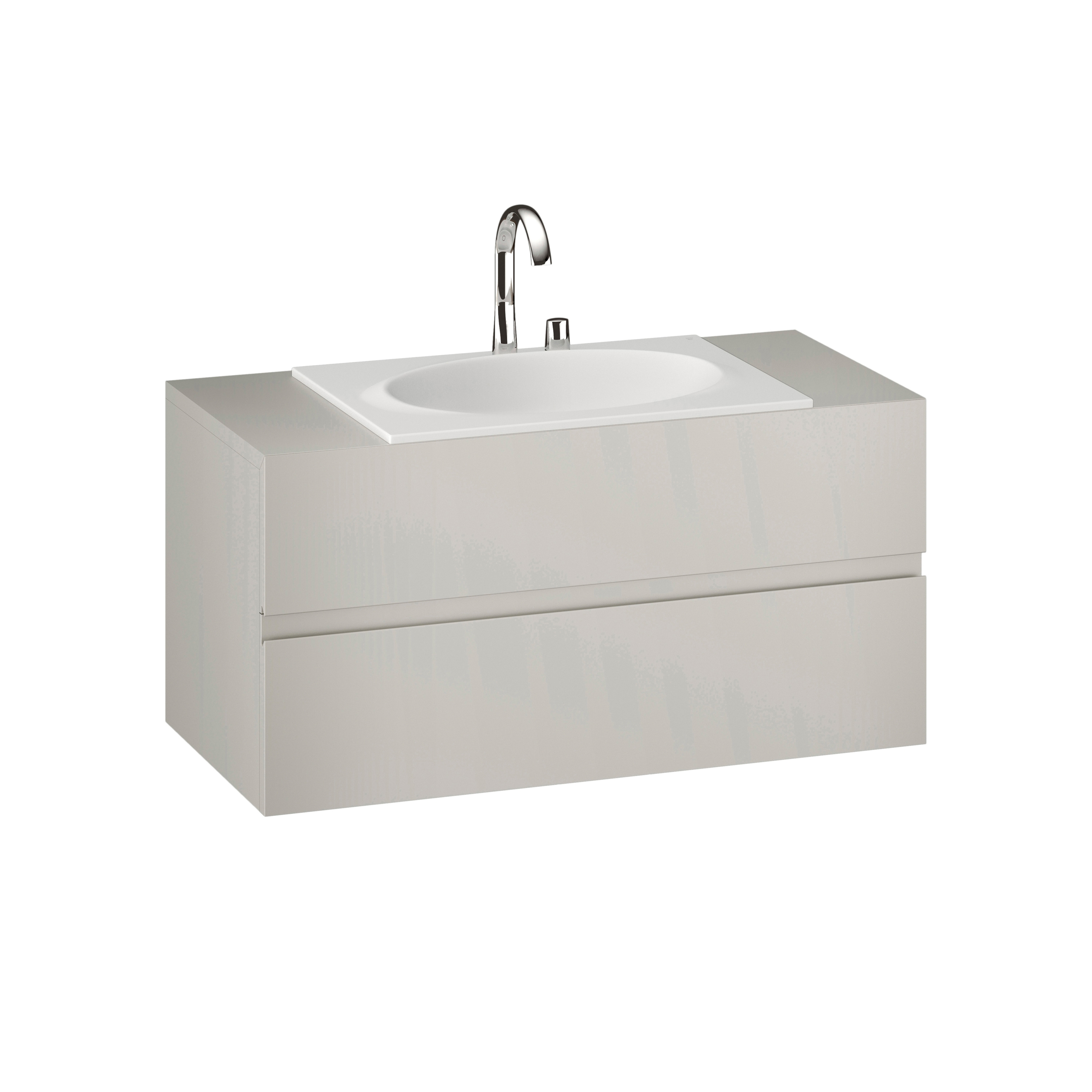 Mostrar el producto MUEBLES DE BAÑO | Mueble de 1200 mm con cajón superior e inferior para un lavabo de 770 mm de encimera | Silver del fabricante Armani Roca
