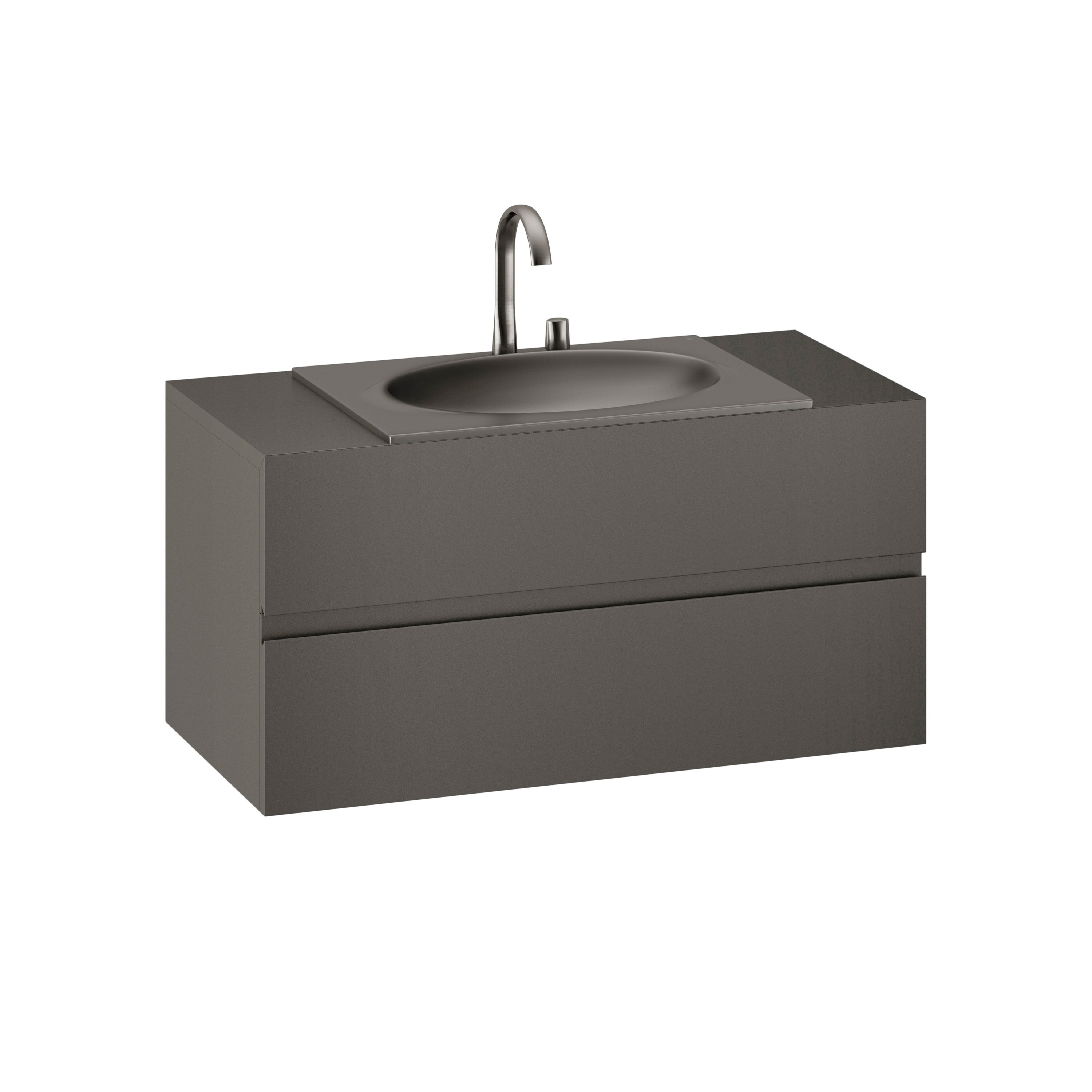 MUEBLES DE BAÑO | Mueble de 1200 mm con cajón superior e inferior para un lavabo de 770 mm de encimera | Nero