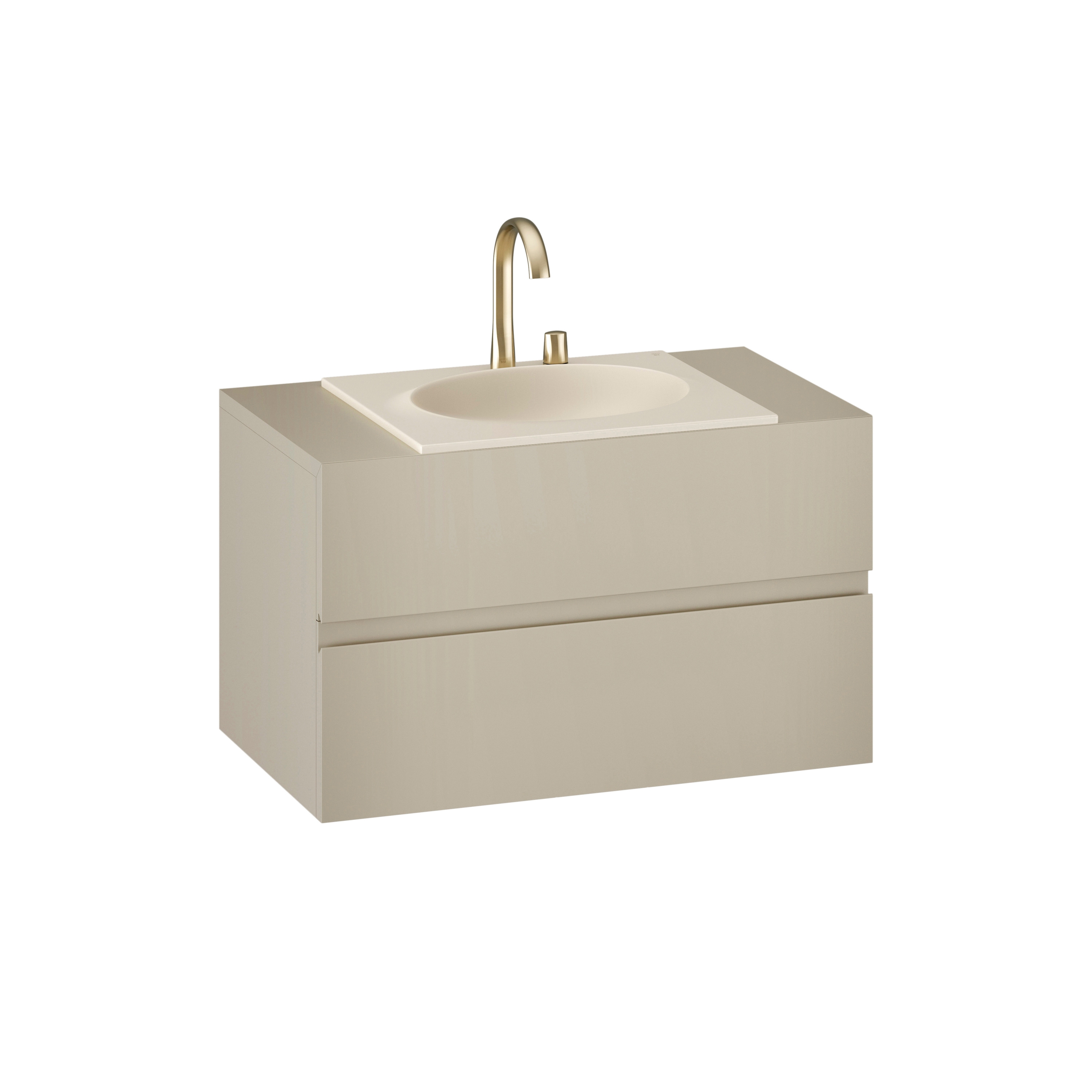 Mostrar el producto MUEBLES DE BAÑO | Mueble de 1000 mm con cajón superior e inferior para un lavabo de 650 mm de encimera | Greige del fabricante Armani Roca