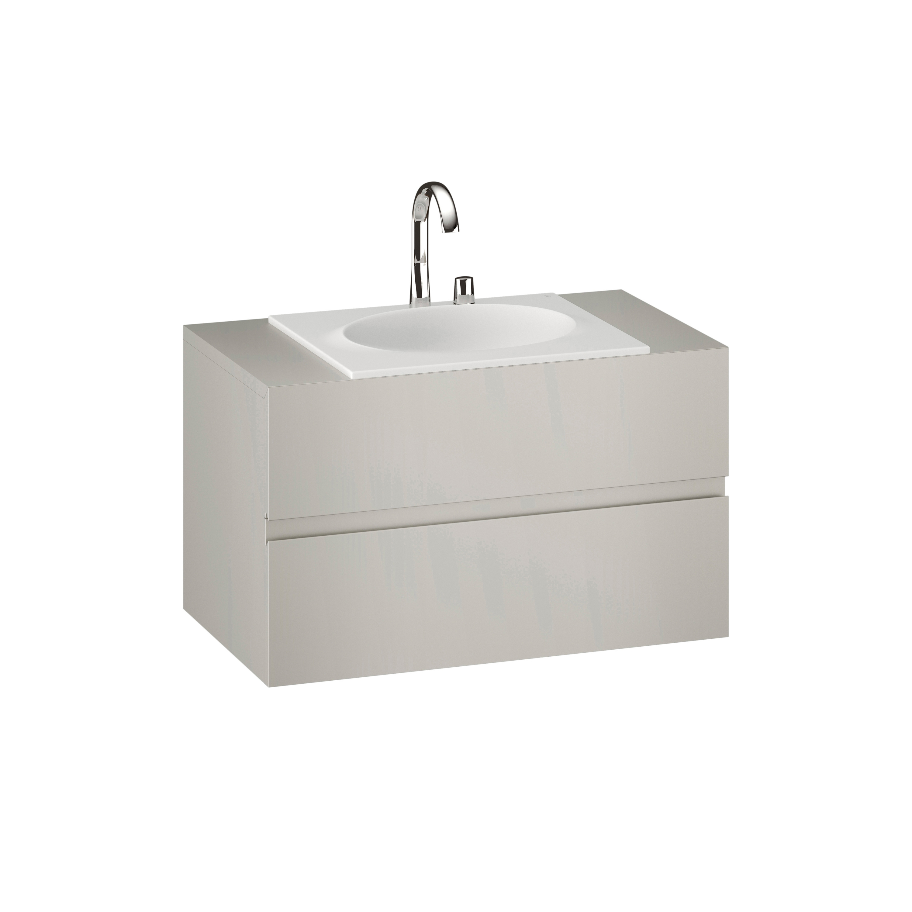 MUEBLES DE BAÑO | Mueble de 1000 mm con cajón superior e inferior para un lavabo de 650 mm de encimera | Silver