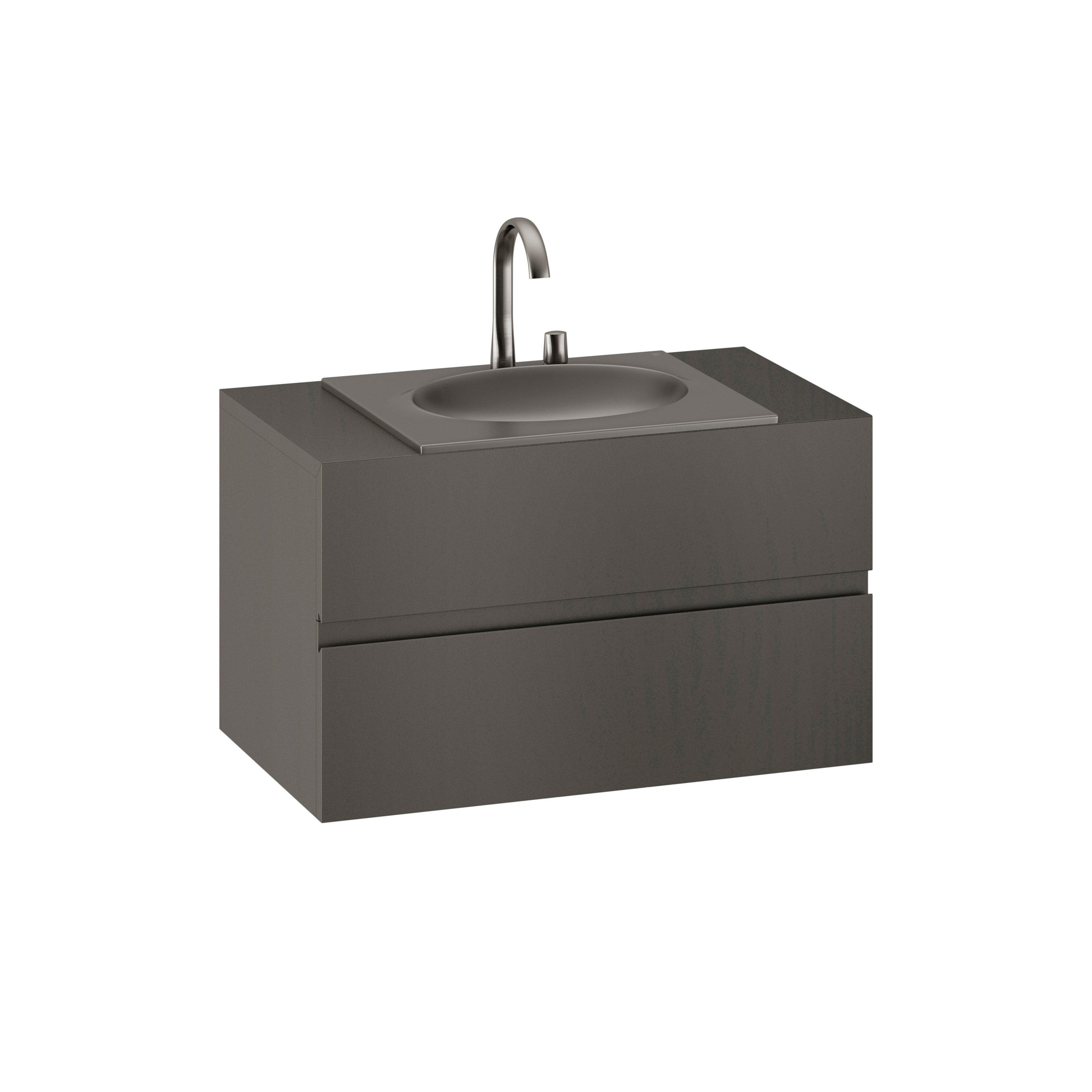 MUEBLES DE BAÑO | Mueble de 1000 mm con cajón superior e inferior para un lavabo de 650 mm de encimera | Nero