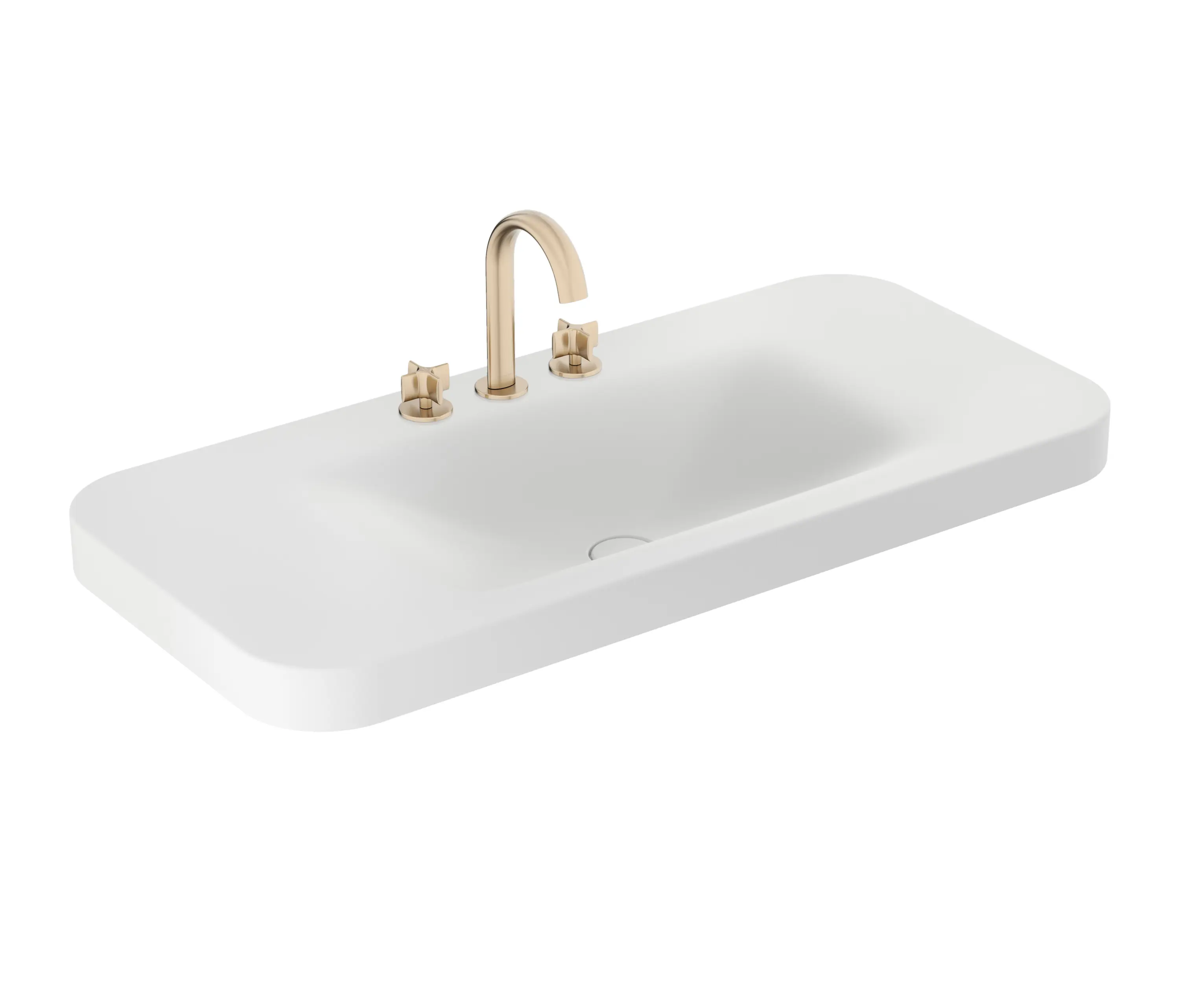 Armani Roca - LAVABI | Lavabo da incasso soprapiano 1100 mm per miscelatore a 3 fori | Off White