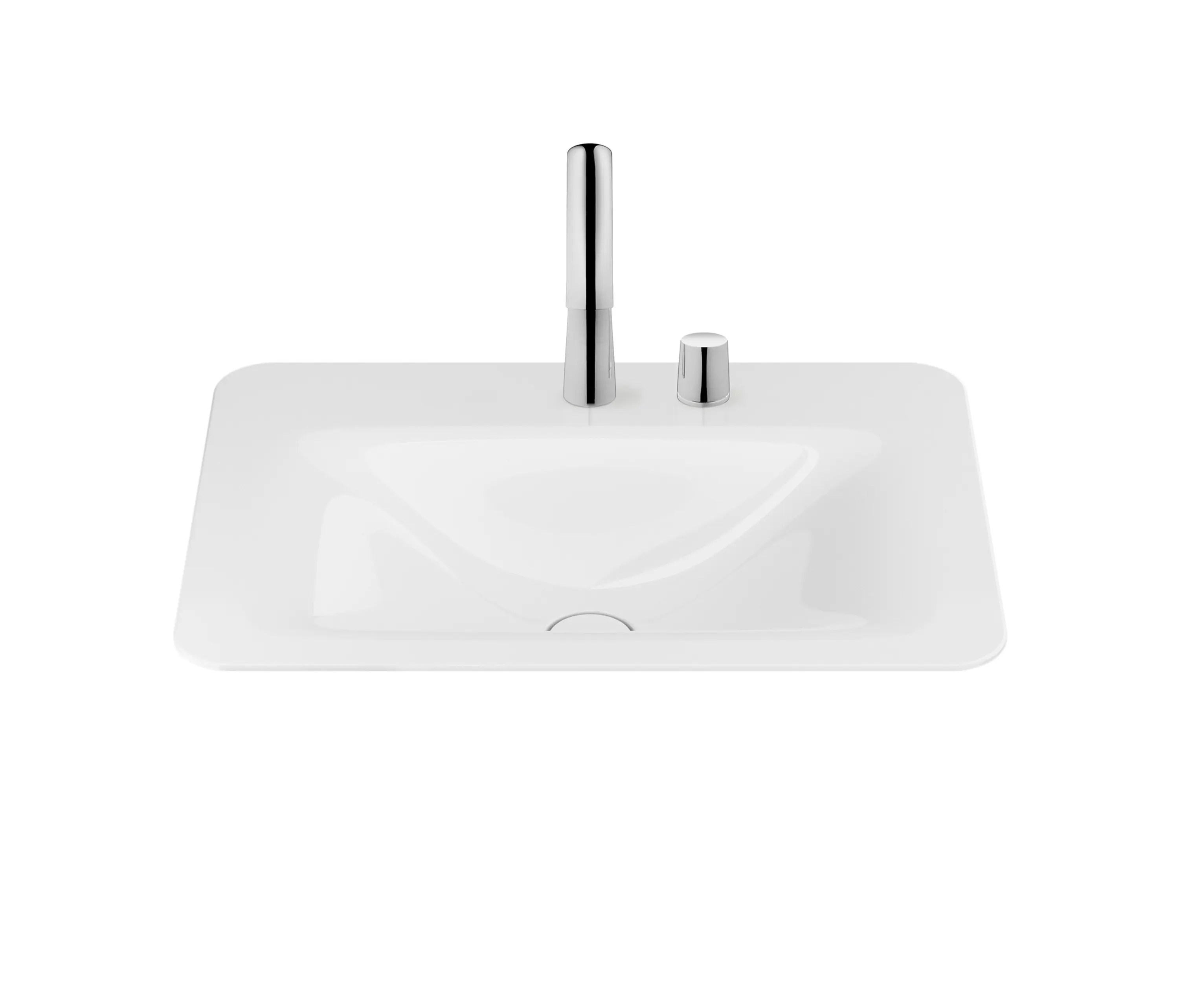 Armani Roca - LAVABI | Lavabo da incasso soprapiano 660 mm per miscelatore a 2 fori | Glossy White