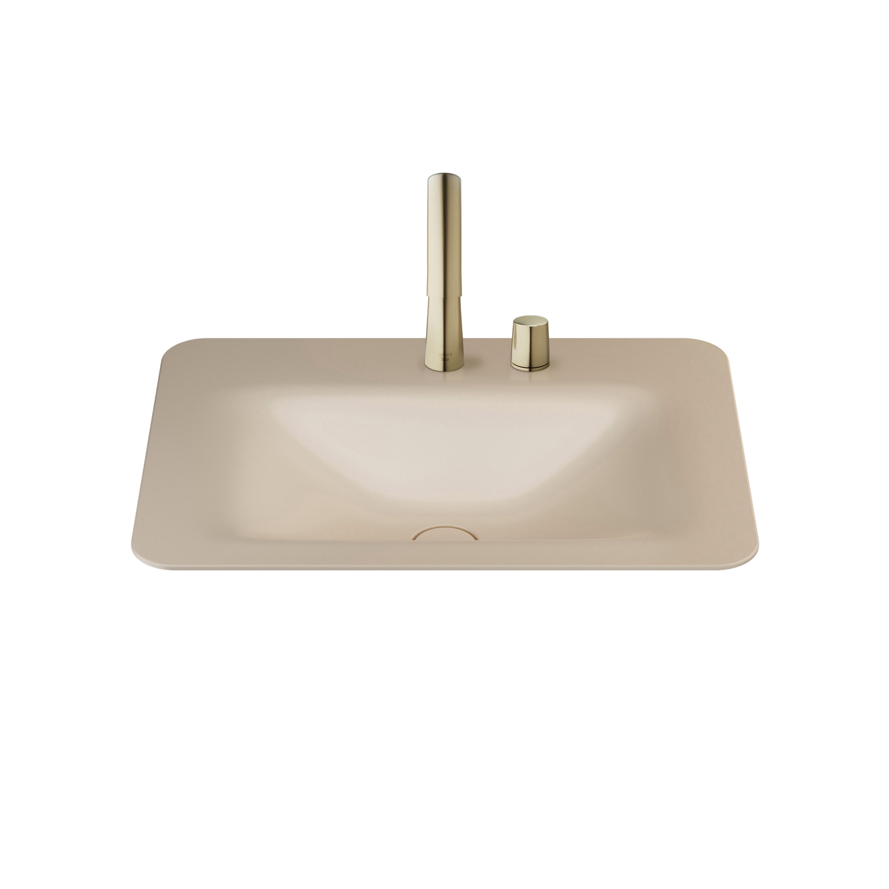 BASINS | 660 mm countertop washbasin for 2-hole basin mixer | Greige