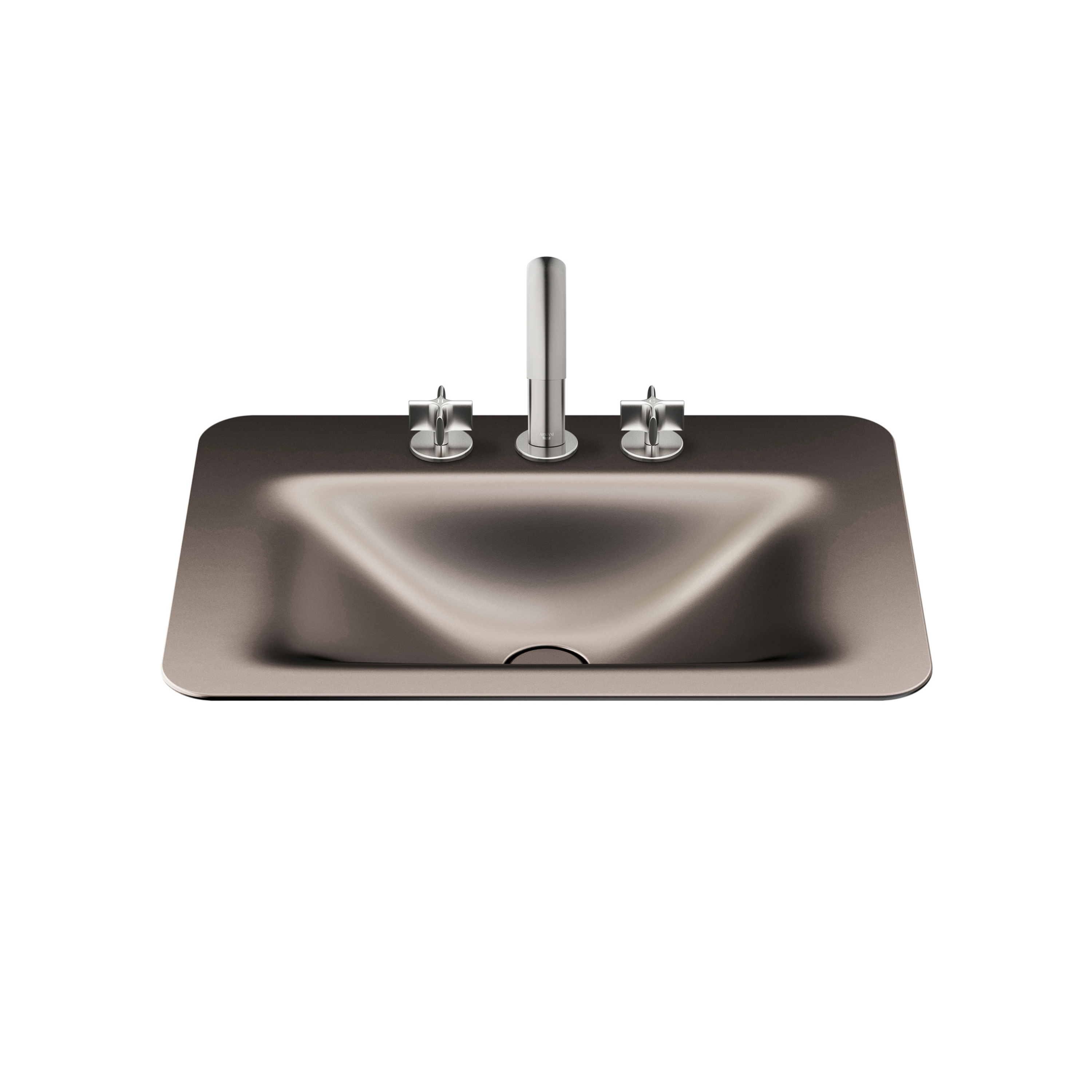 BASINS | 660 mm countertop washbasin for 3-hole basin mixer | Dark Metallic