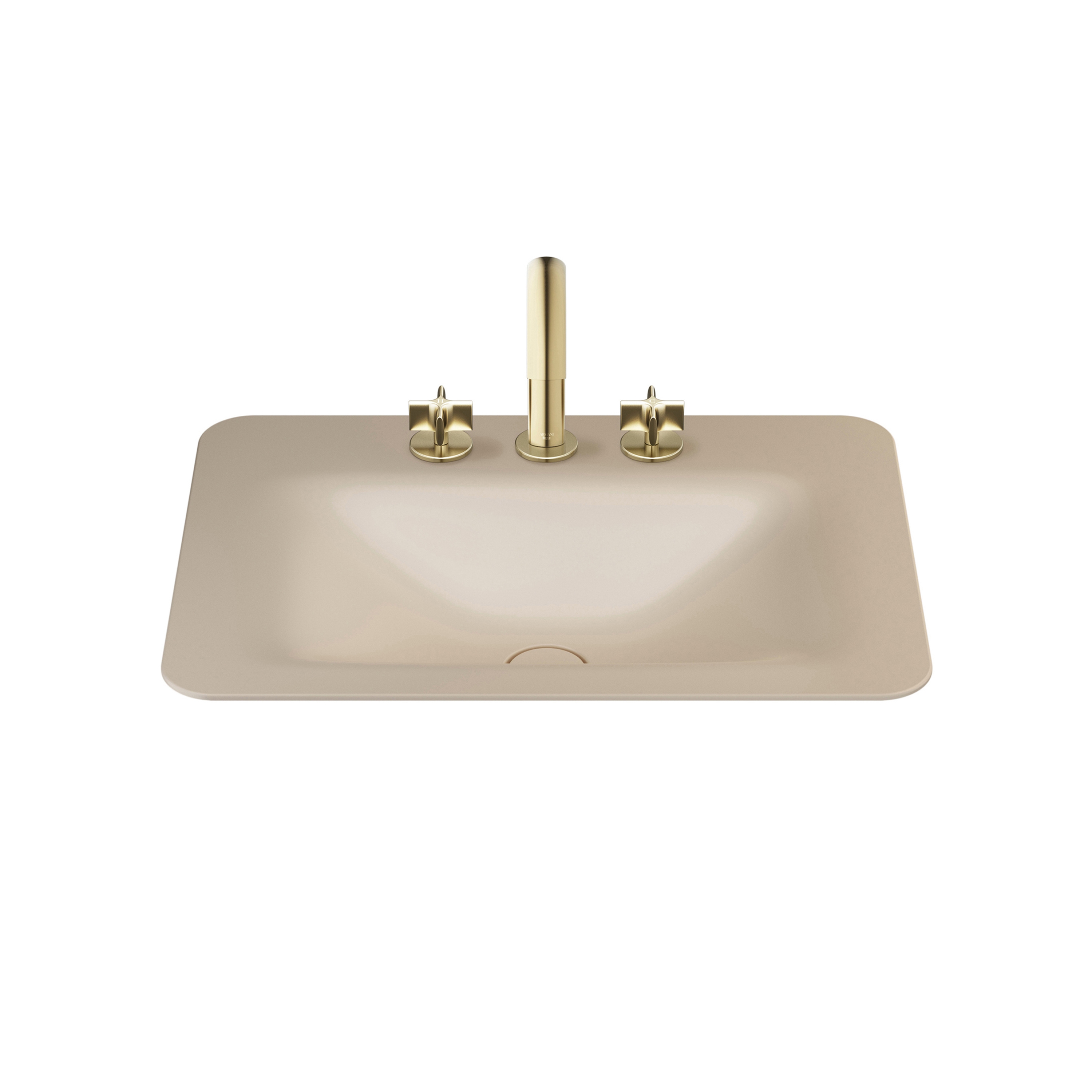 BASINS | 660 mm countertop washbasin for 3-hole basin mixer | Greige