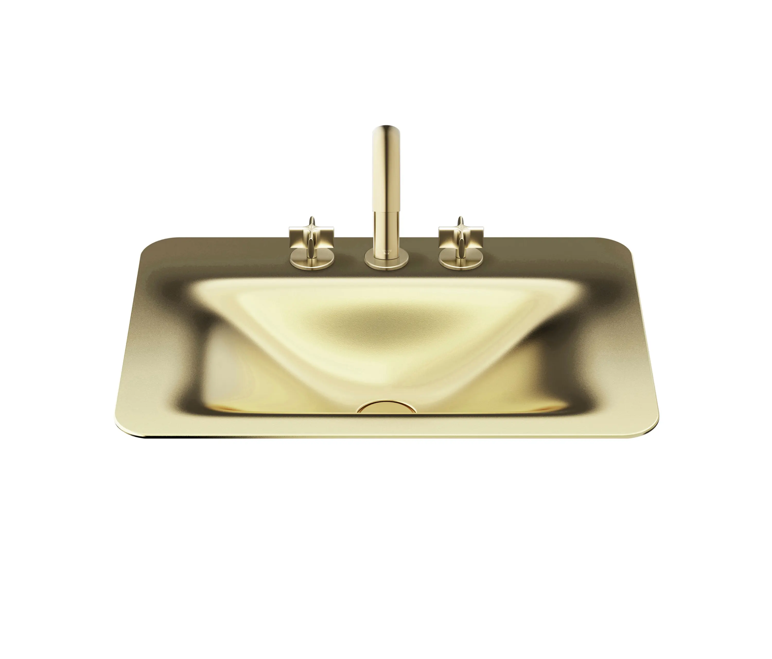 Armani Roca - BASINS | 660 mm countertop washbasin for 3-hole basin mixer | Matt Gold