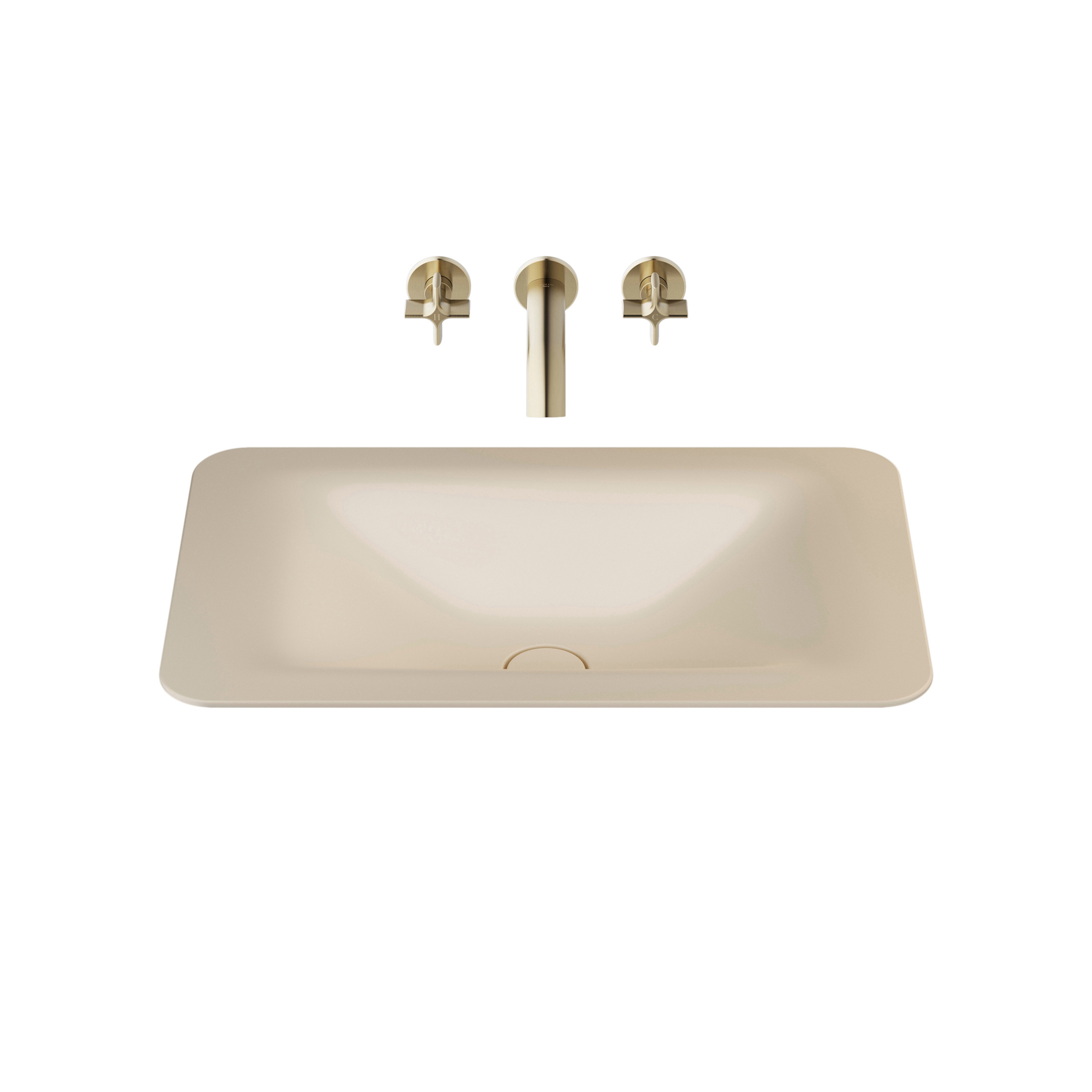 Mostra il prodotto LAVABI | Lavabo da incasso 660 mm per miscelatore a muro a 3 fori | Greige del produttore Armani Roca