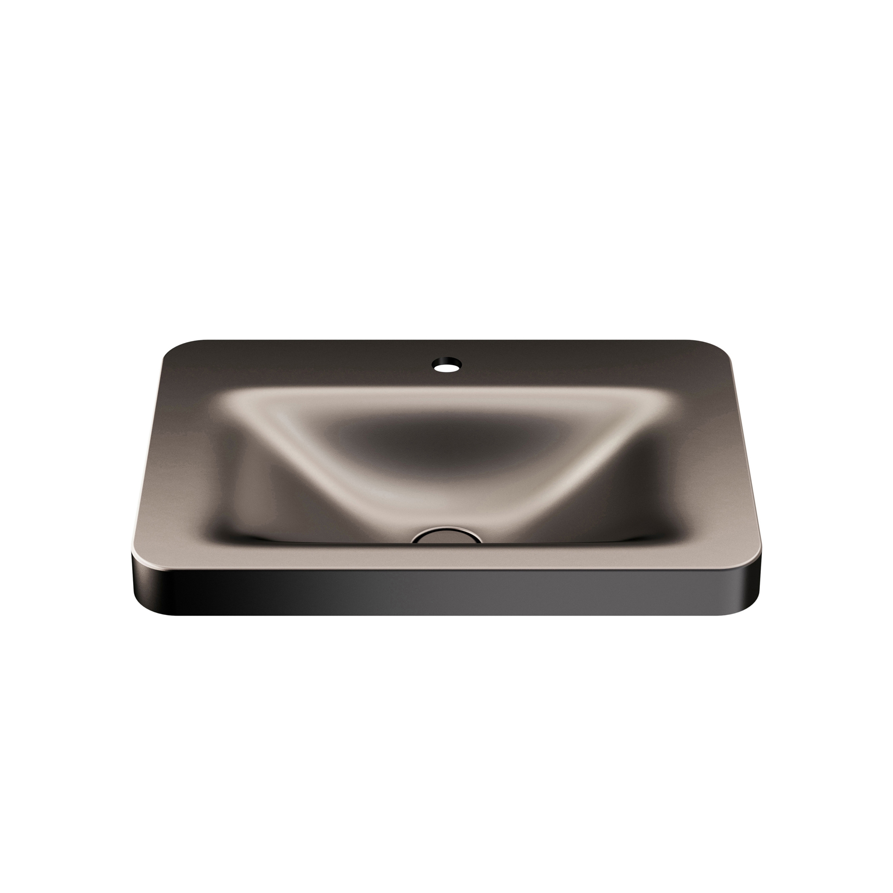 BASINS | 660 mm over countertop washbasin for 1-hole basin mixer | Dark Metallic