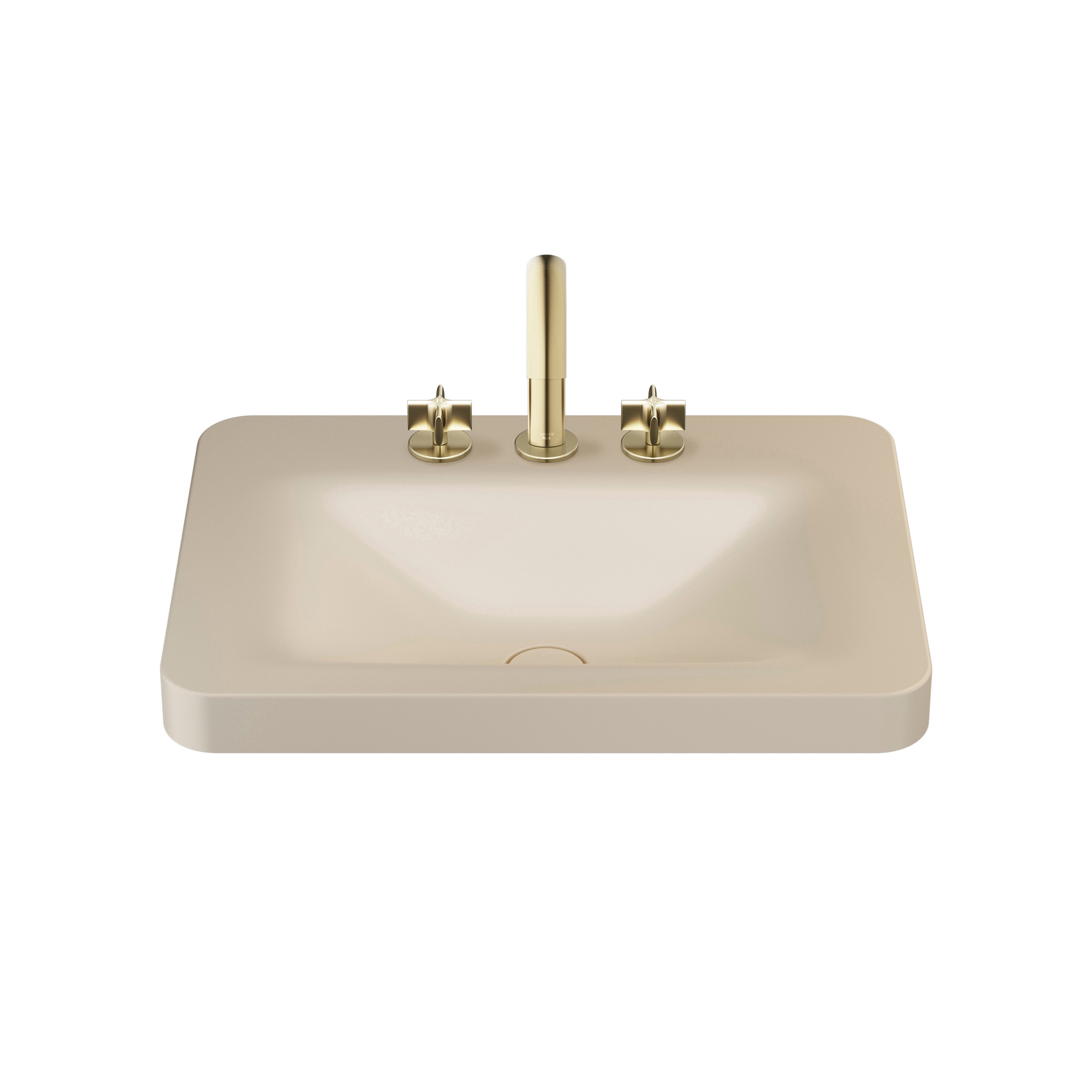 BASINS | 660 mm over countertop washbasin for 3-hole basin mixer | Greige