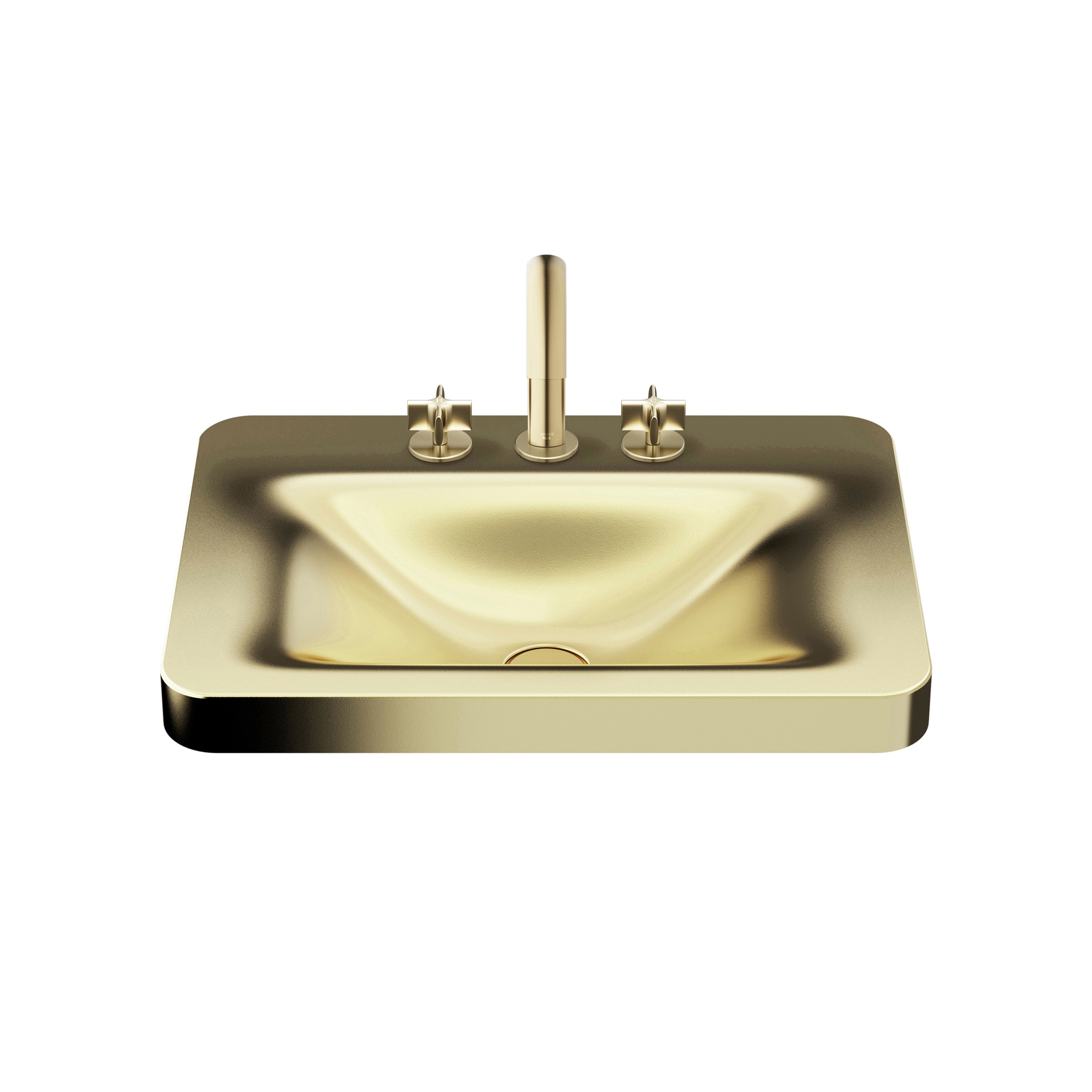 BASINS | 660 mm over countertop washbasin for 3-hole basin mixer | Matt Gold