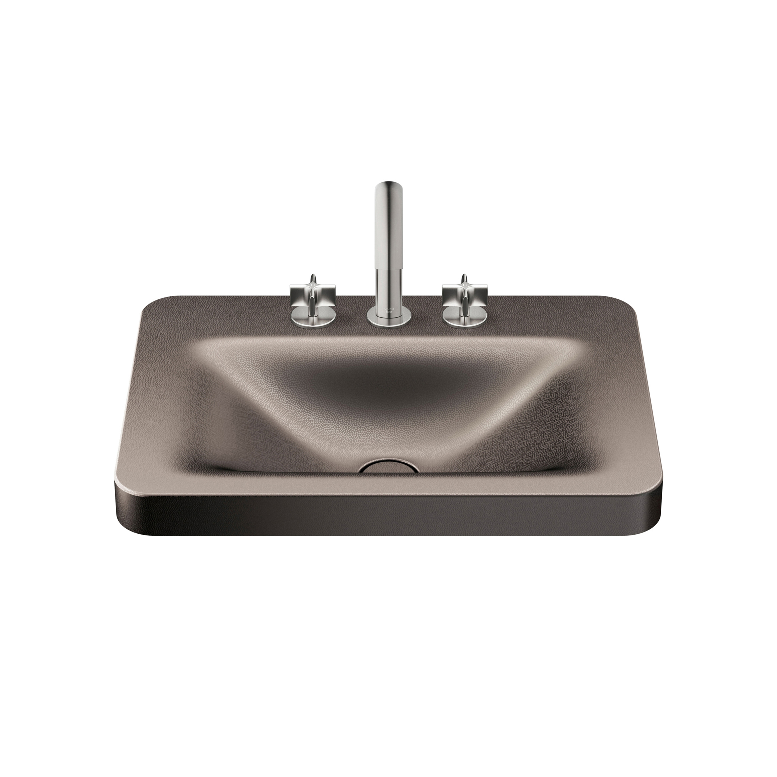 Produkt BASINS | 660 mm over countertop washbasin for 3-hole basin mixer | Shagreen Dark Metallic des Herstellers Armani Roca anzeigen