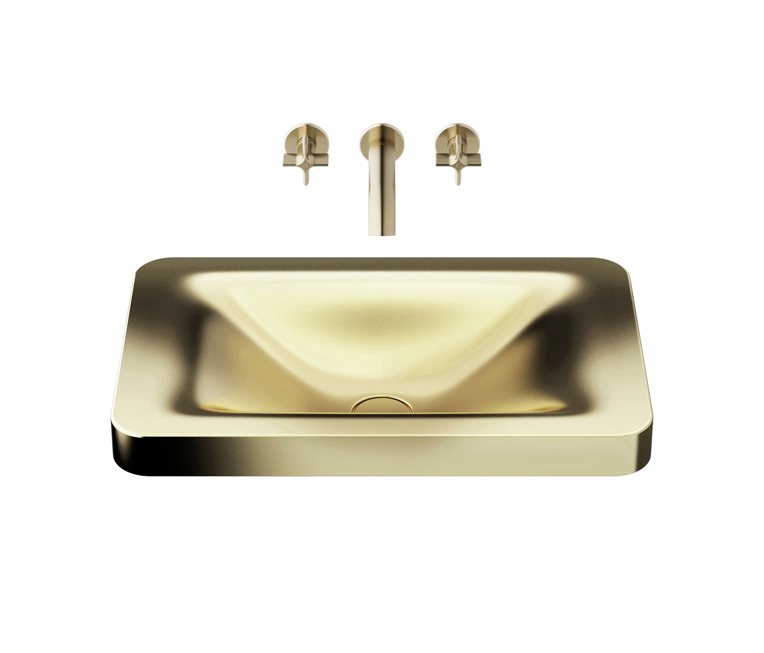 Armani Roca - BASINS | 660 mm over countertop washbasin for wall-mounted basin mixer | Matt Gold