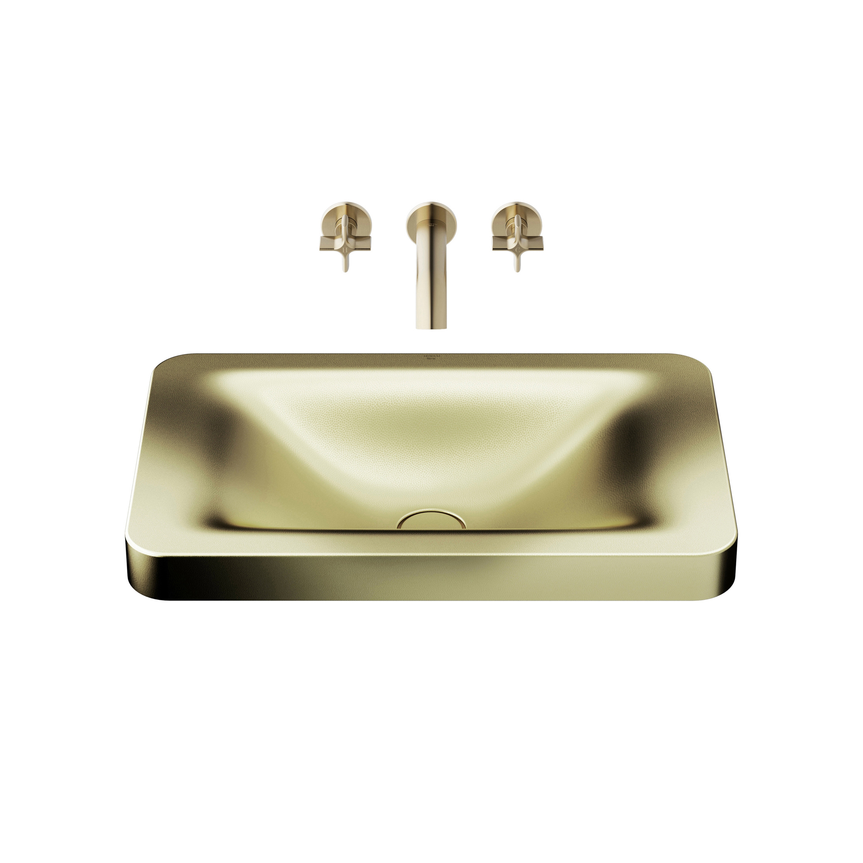 Produkt BASINS | 660 mm over countertop washbasin for wall-mounted basin mixer | Shagreen Matt Gold des Herstellers Armani Roca anzeigen
