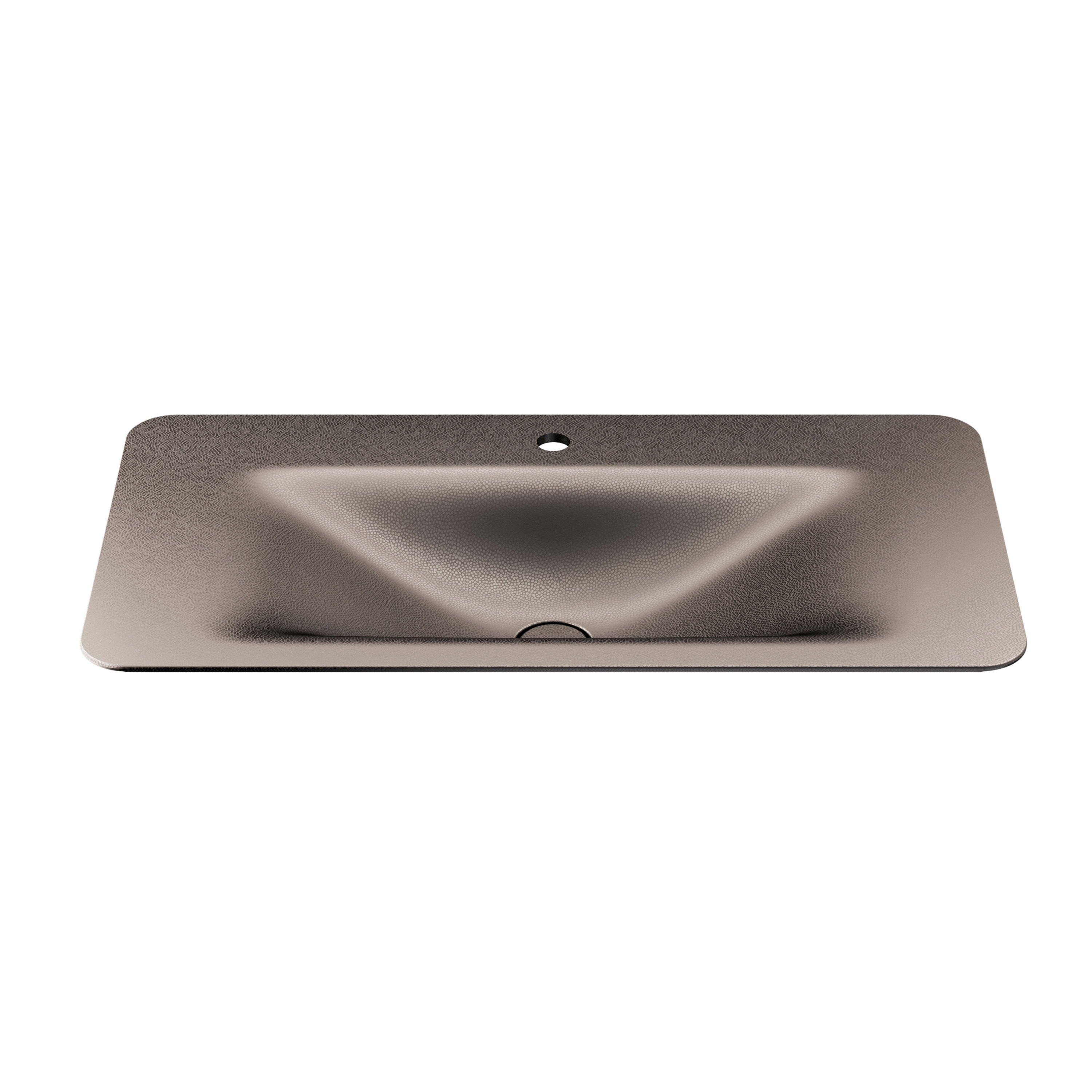 BASINS | 900 mm countertop washbasin for 1-hole basin mixer | Shagreen Dark Metallic