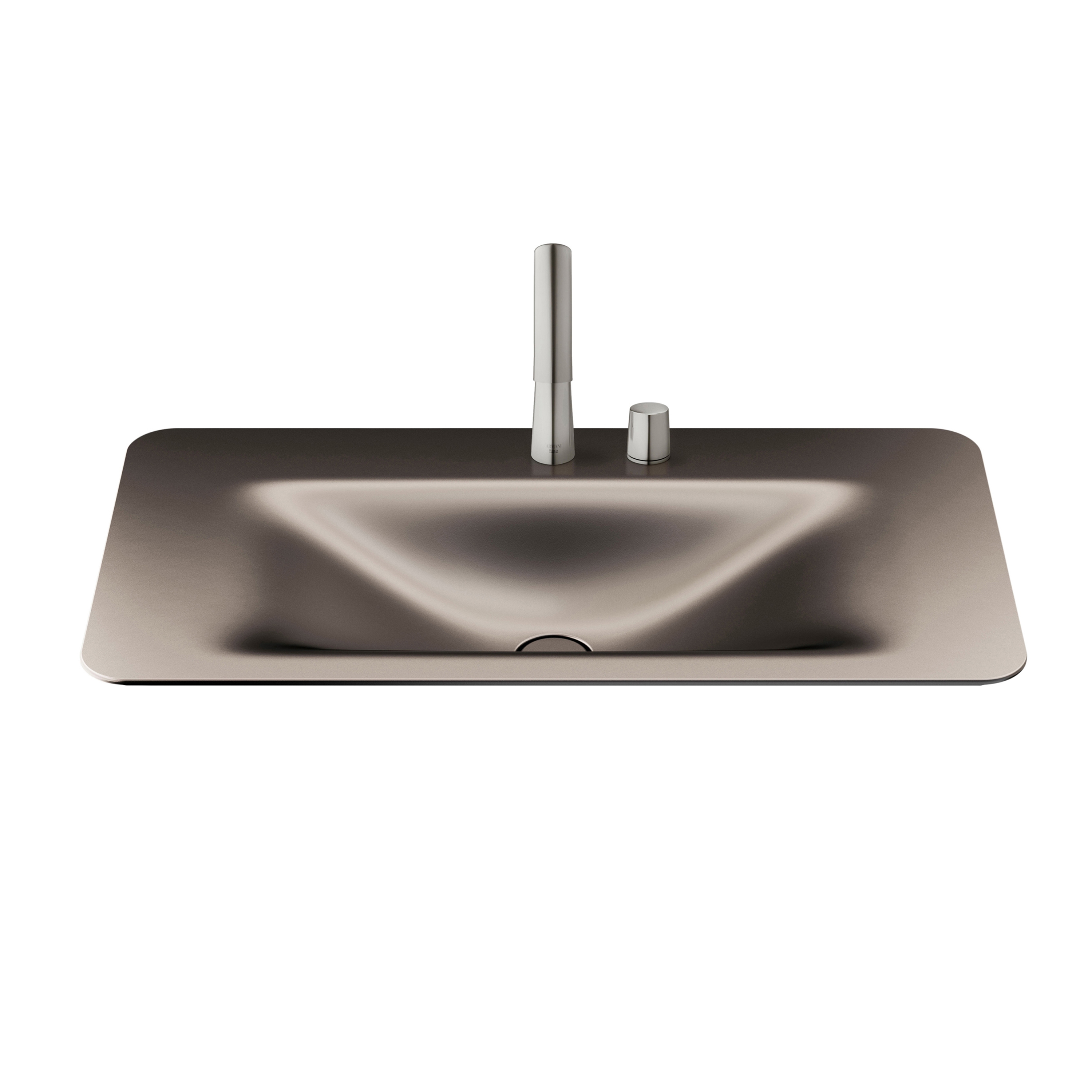 BASINS | 900 mm countertop washbasin for 2-hole basin mixer | Dark Metallic