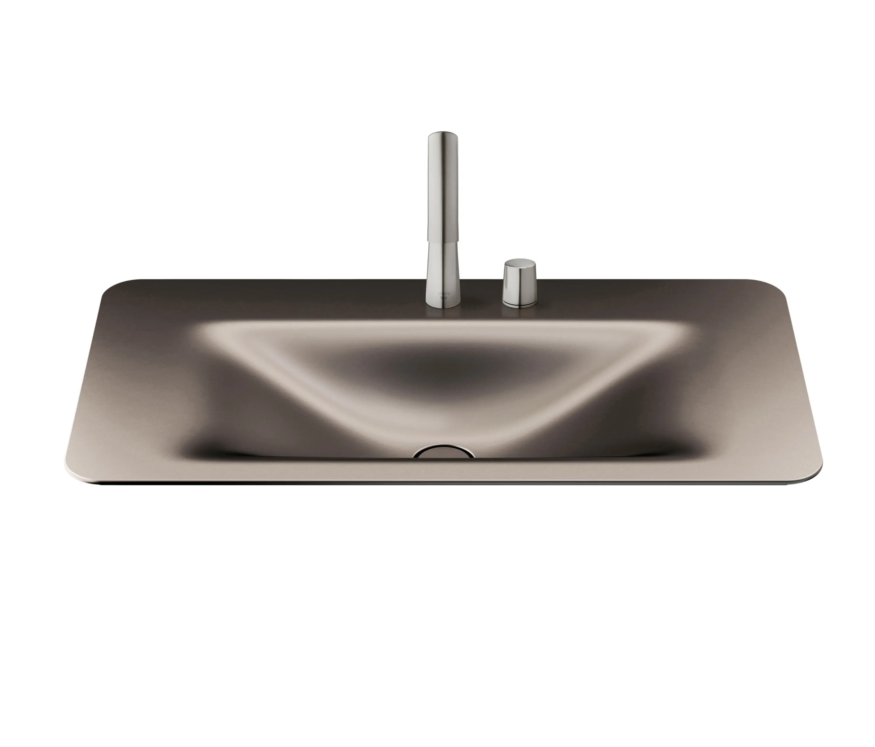 Armani Roca - BASINS | 900 mm countertop washbasin for 2-hole basin mixer | Dark Metallic