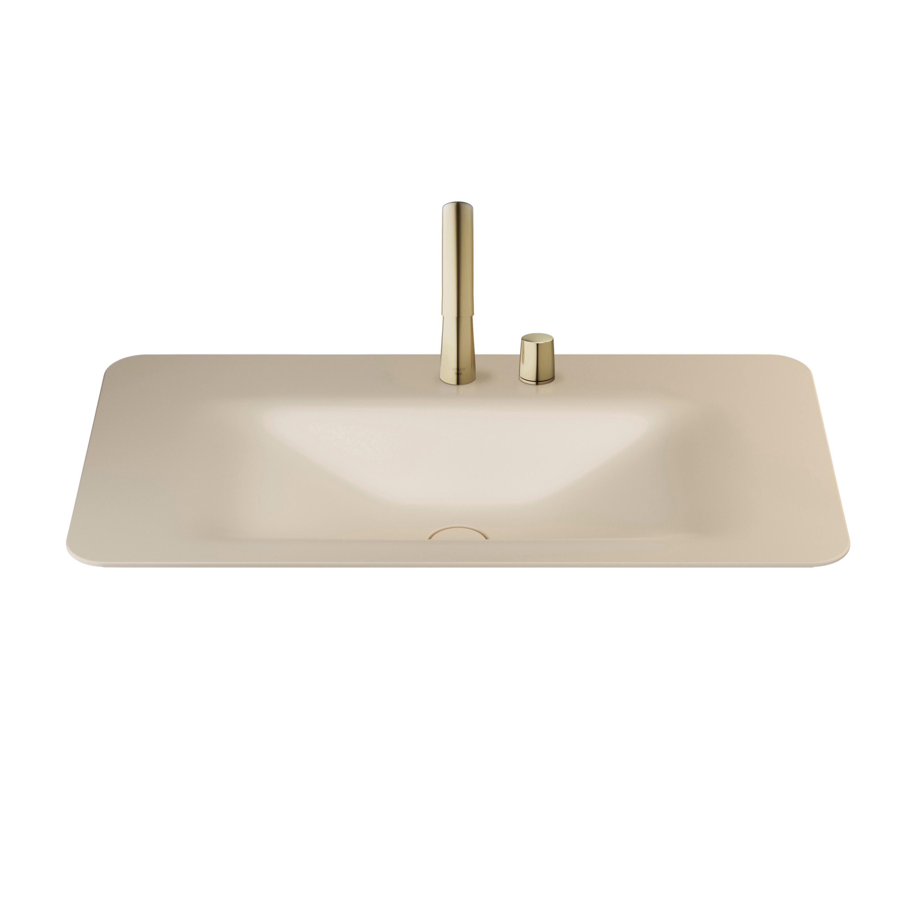 LAVABI | Lavabo da incasso soprapiano 900 mm per miscelatore a 2 fori | Greige