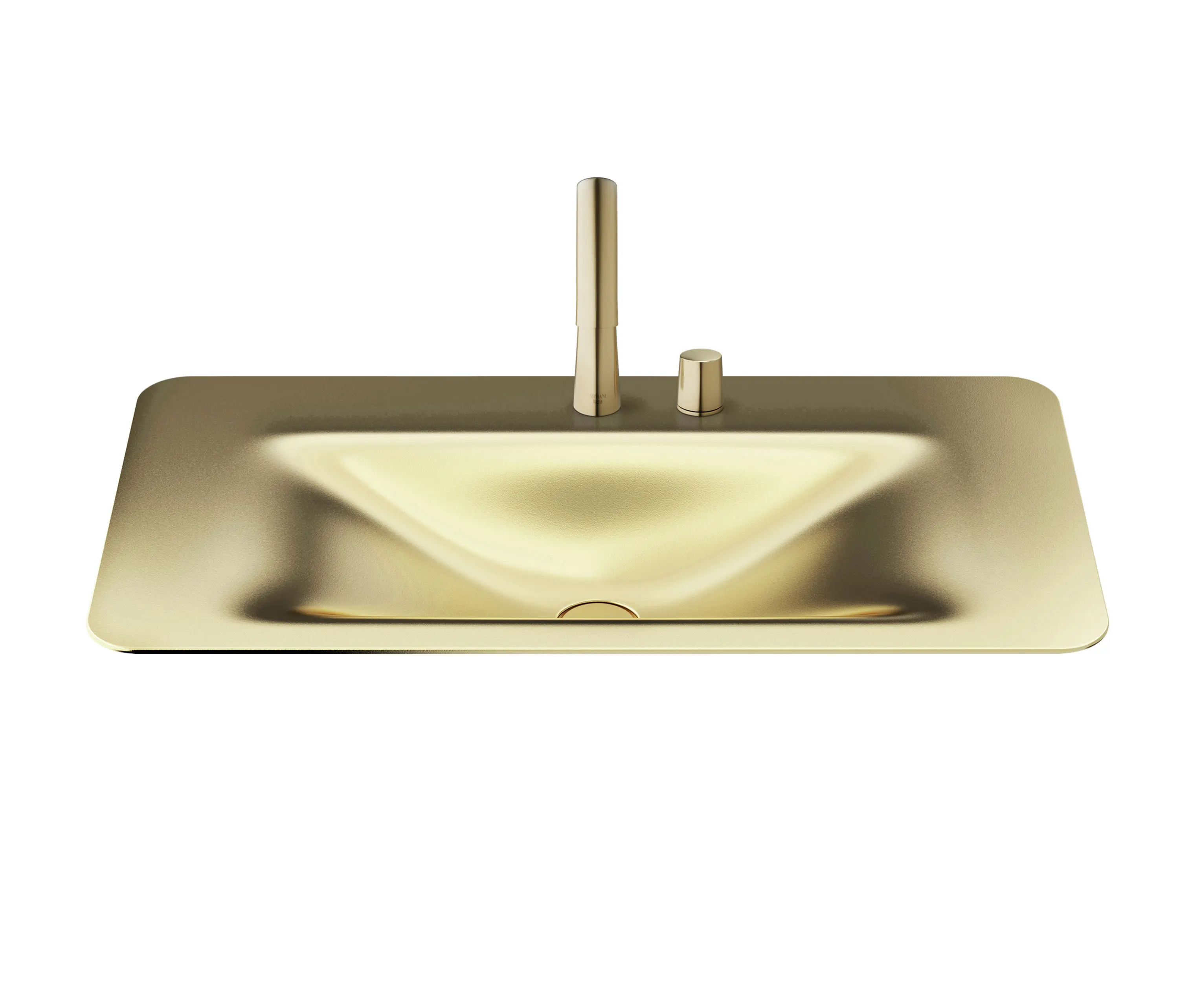 Armani Roca - BASINS | 900 mm countertop washbasin for 2-hole basin mixer | Matt Gold